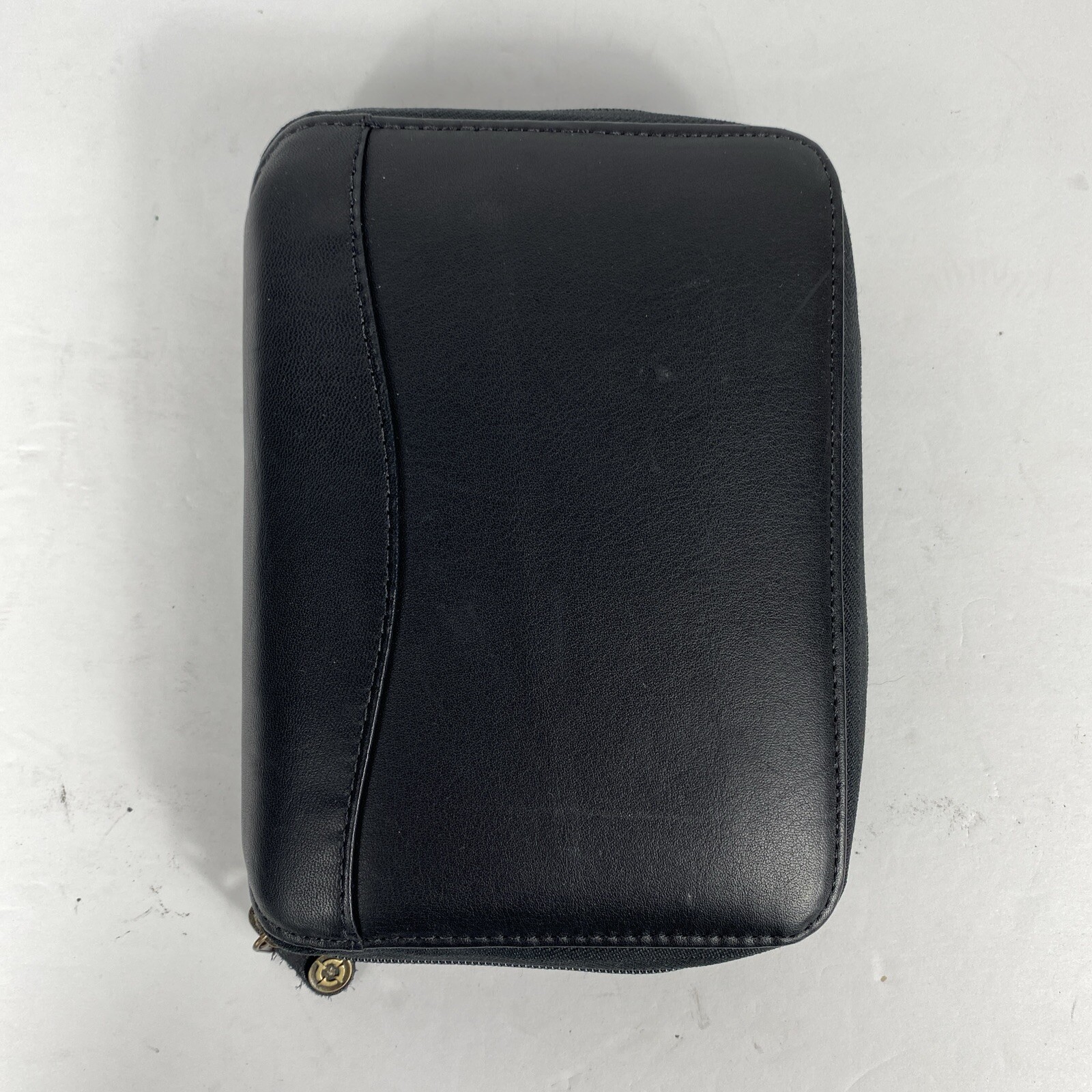 Vintage 1996 Franklin Covey 6-Ring Zip Around Black Space Maker Leather Binder