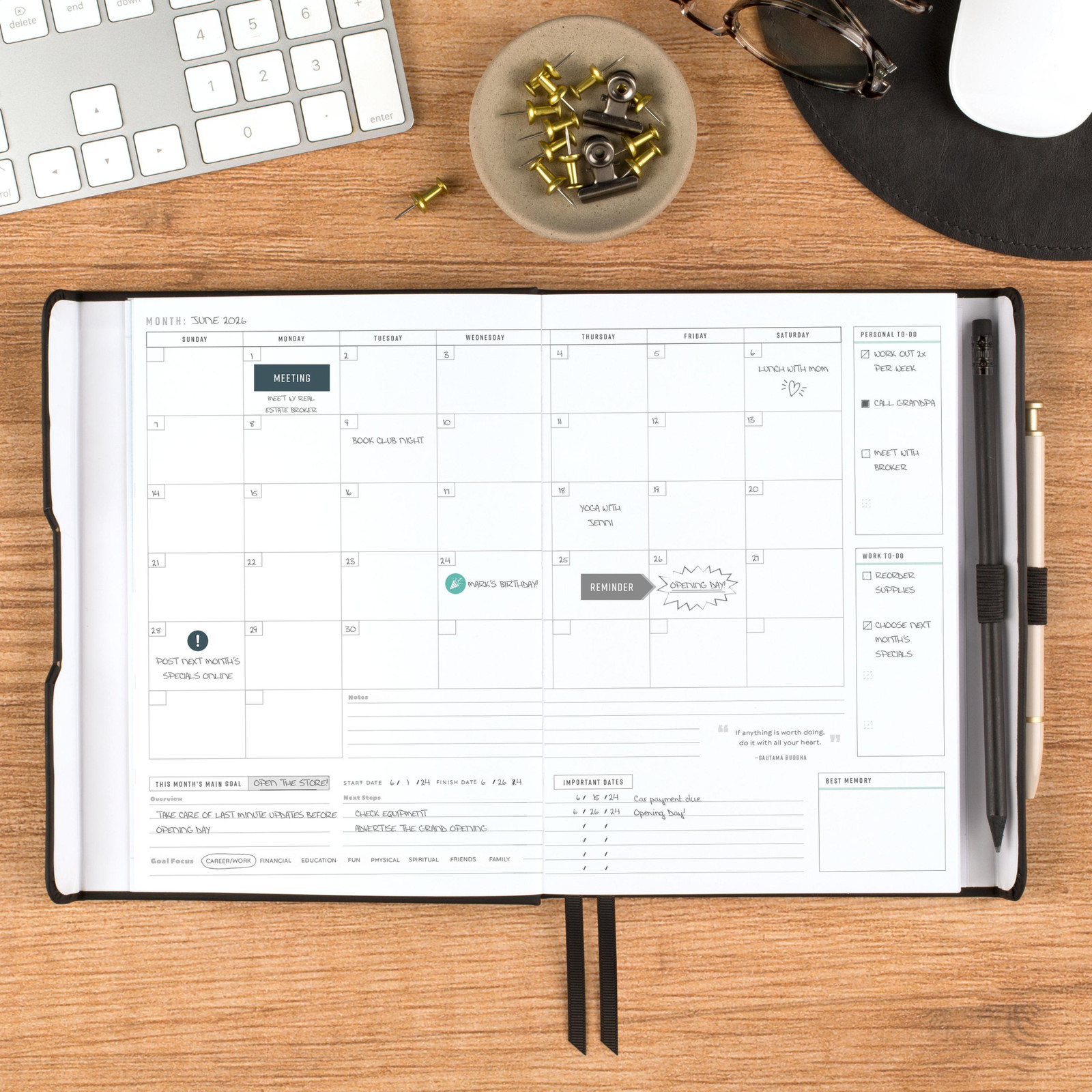 At-A-Glance Foundation Planner [Undated]: 5-1/2 in. x 8-1/2 in. (Black)