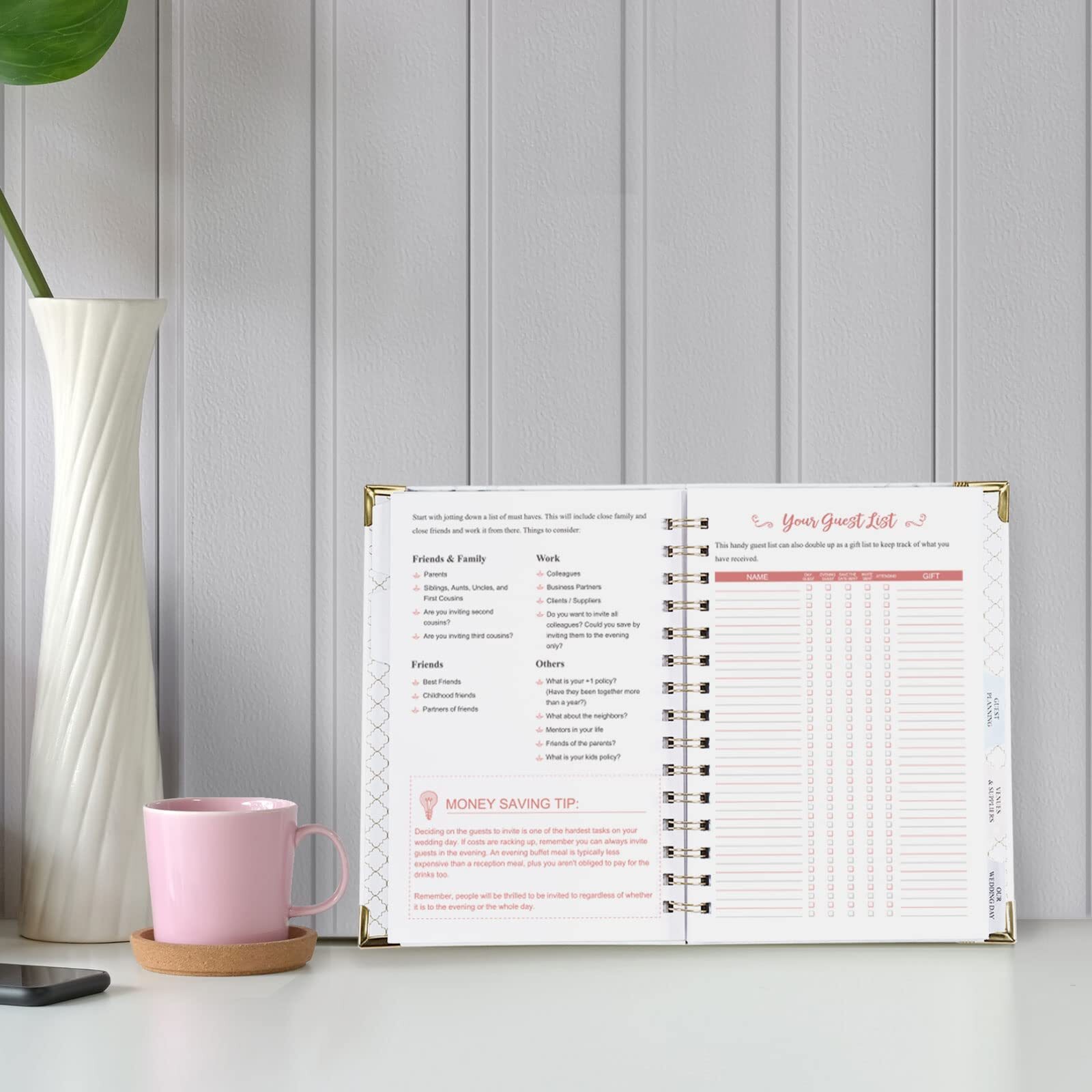 Wedding Planner and Organizer Book Engagement Gift Hardcover for Couples Brides