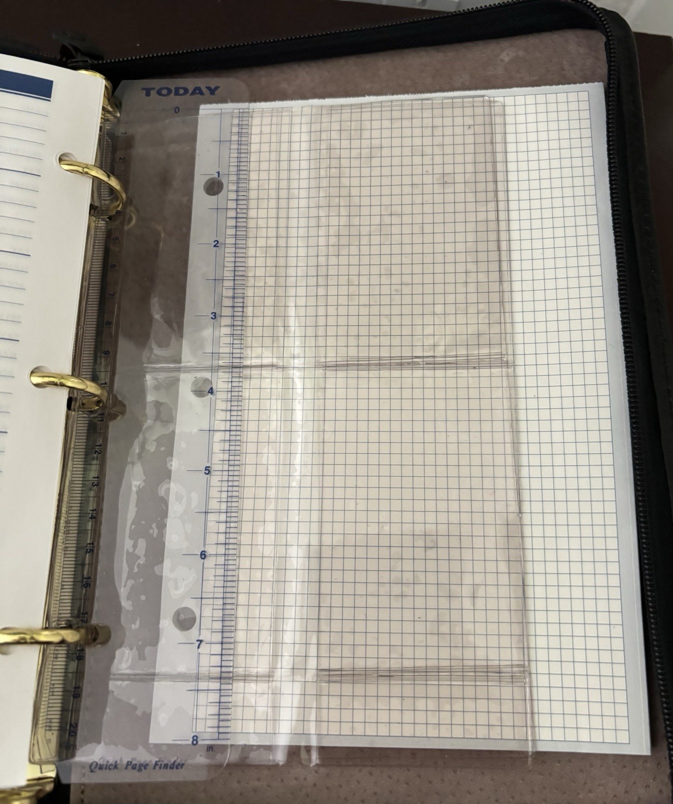 Vtg Winslow Business Planner Black 8×10 3 Ring 1997 Unused Inserts *BROKEN ZIP*