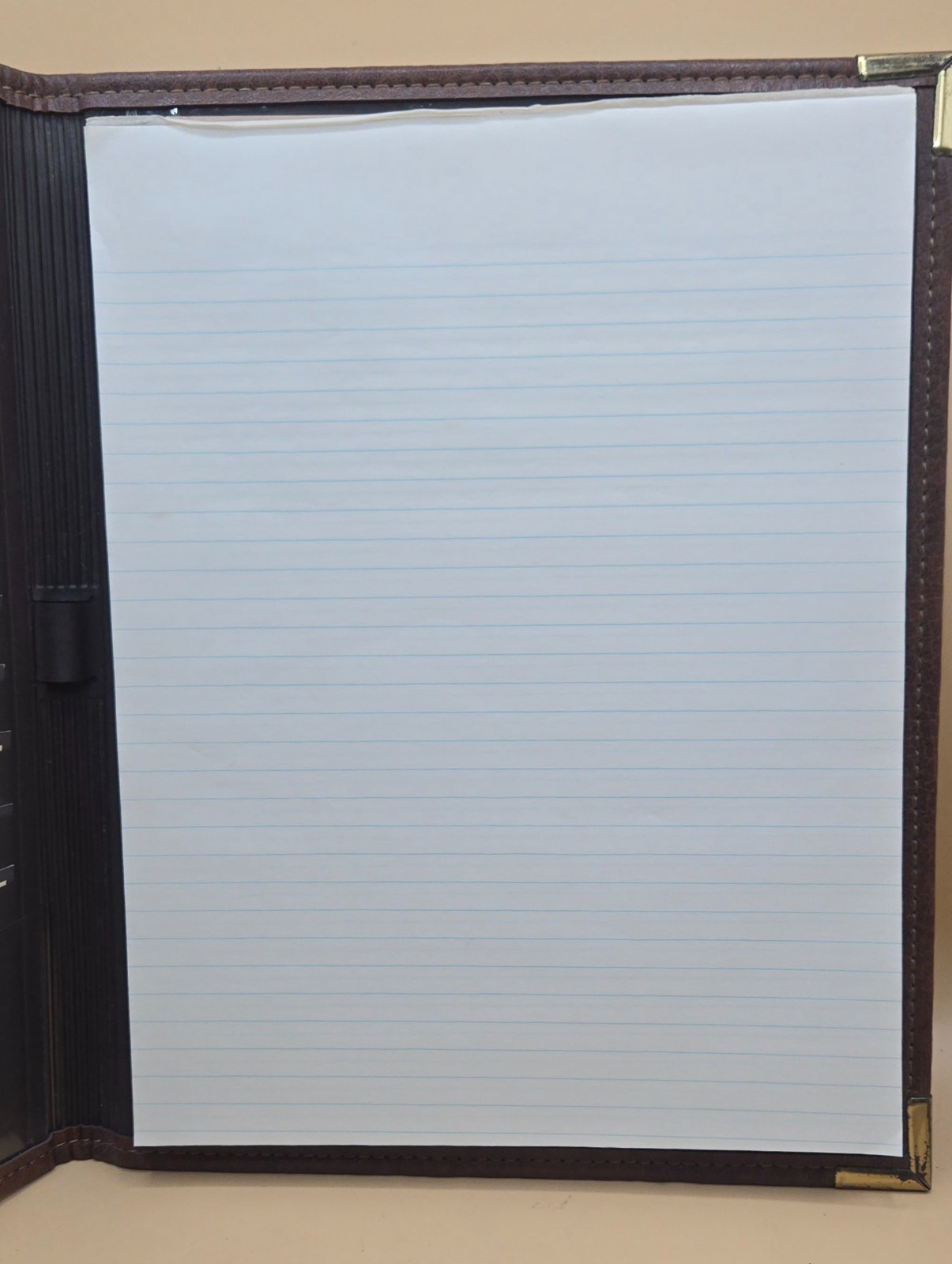VINTAGE Executive ScanCard Systems Organizer Brown Leather Binder 12.25″x9.25″