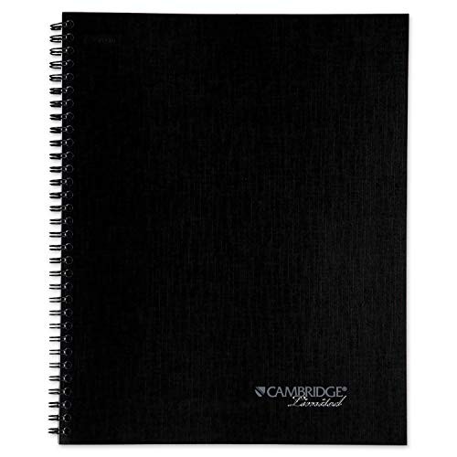 Cambridge Limited BusinessNotebook,8-1/2″x11″ Wirebound Planner,Black 06064