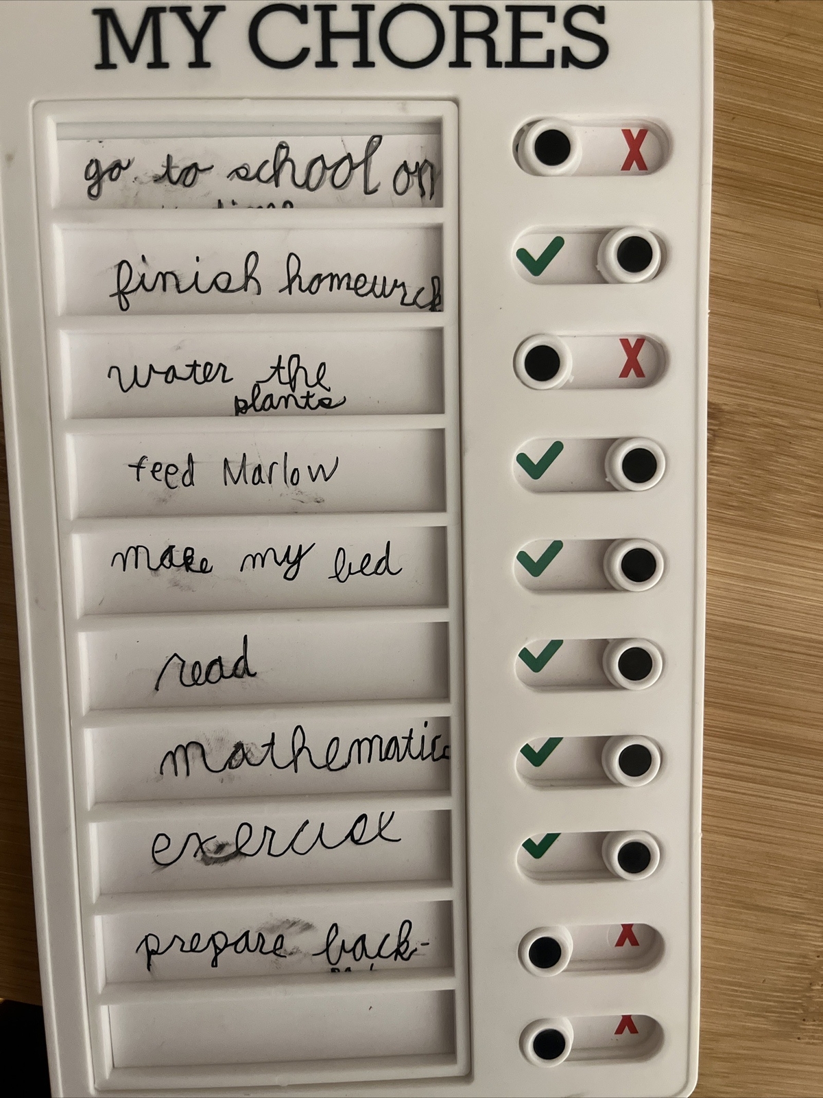 MY Chores Memo Board Plastic Daily To Do List Portable + 10 Free Cards