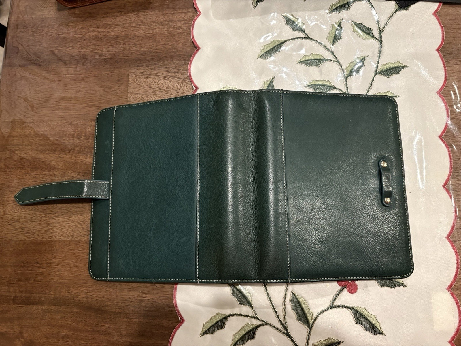 Franklin covey Vintage Aurora Full Grain Italian Leather Classic Teal/ Green