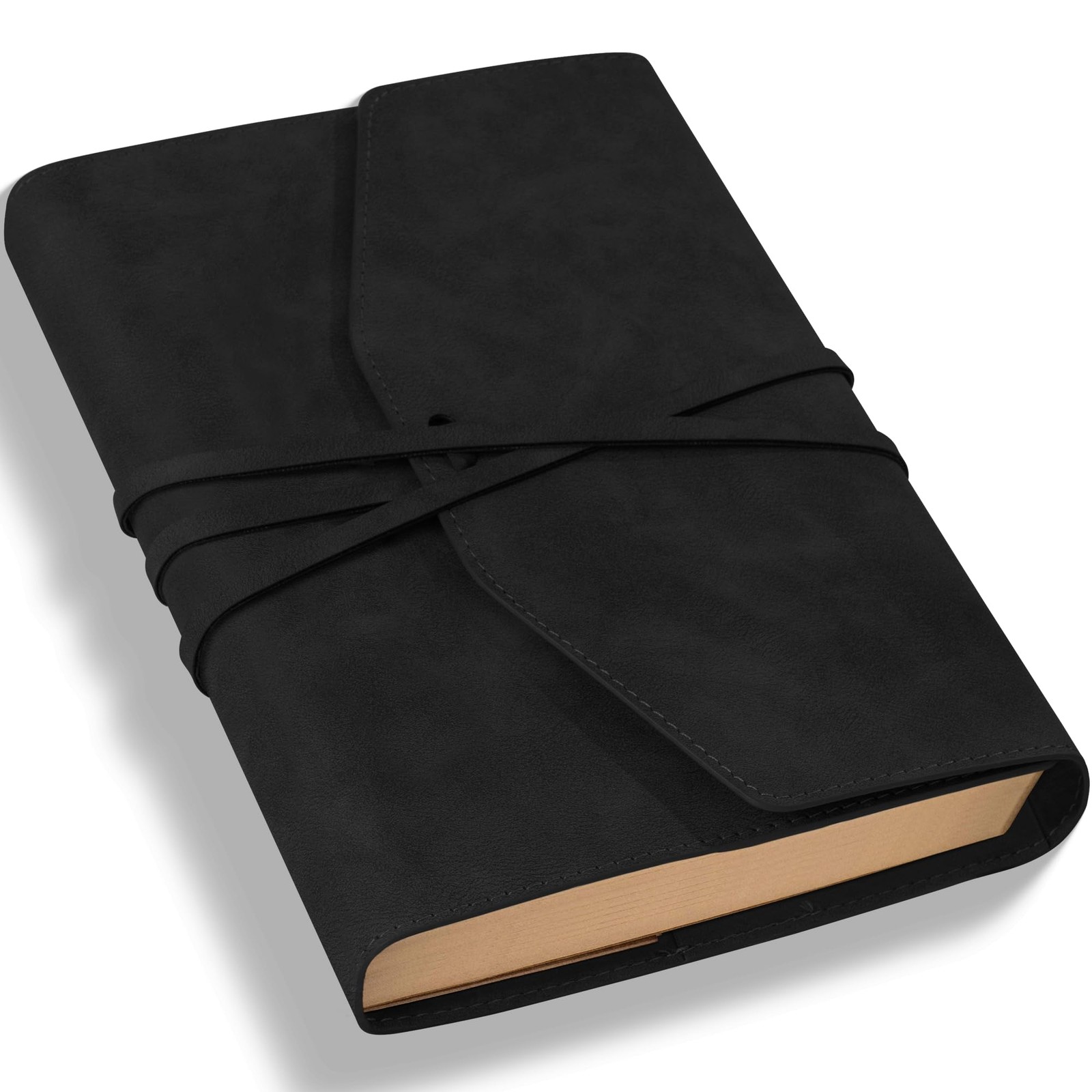 Vintage Journal for Women Men Leather Bound Junk Notebook 160 Black