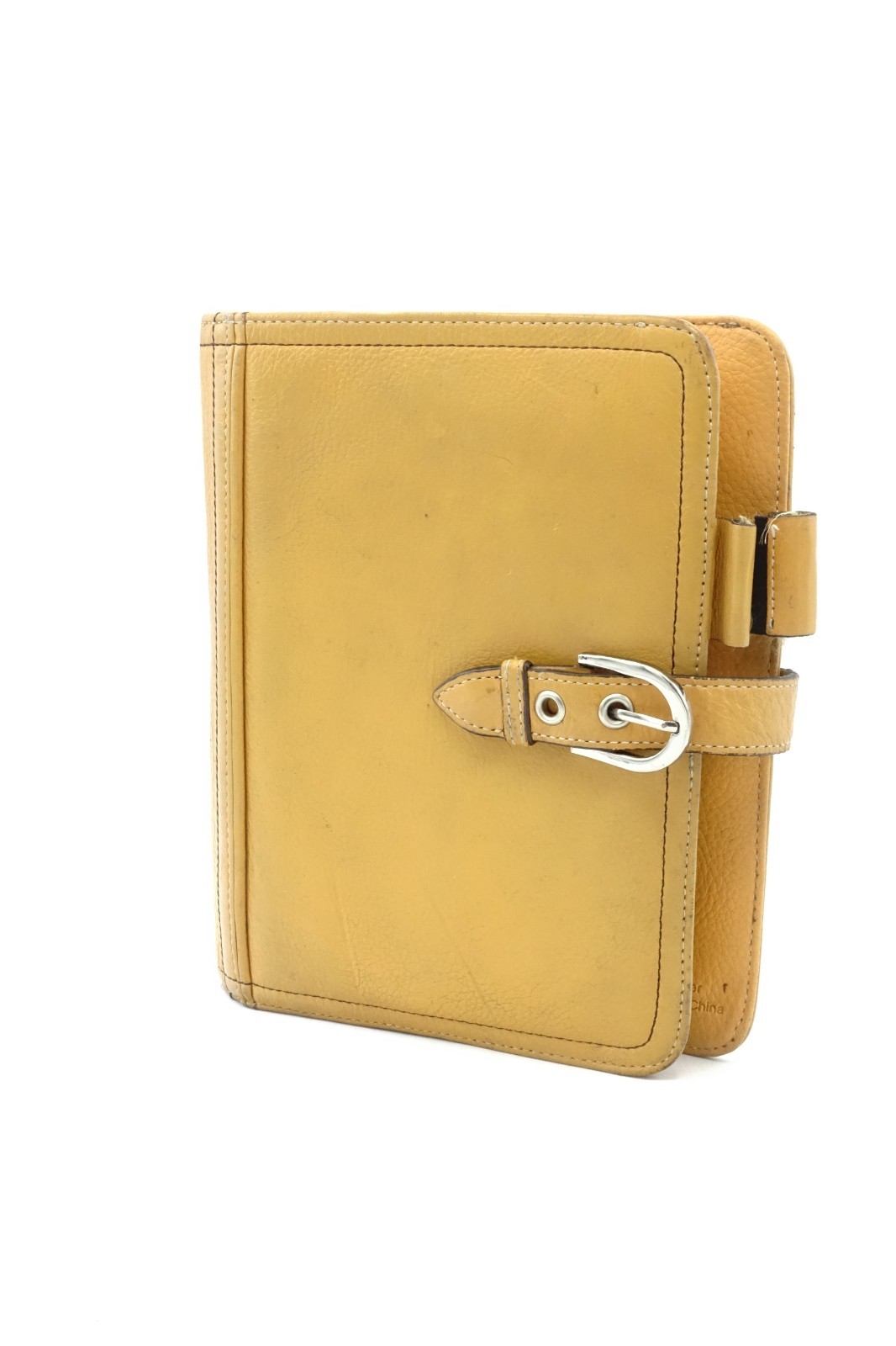 Franklin covey Vintage Full Grain Leather Planner Mustard Yellow 6 Ring Compact