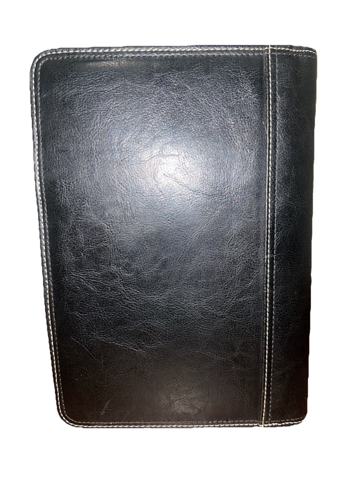 Franklin Covey 7 Ring Planner Organizer Pockets Wallet Zip Black Faux Leather FS