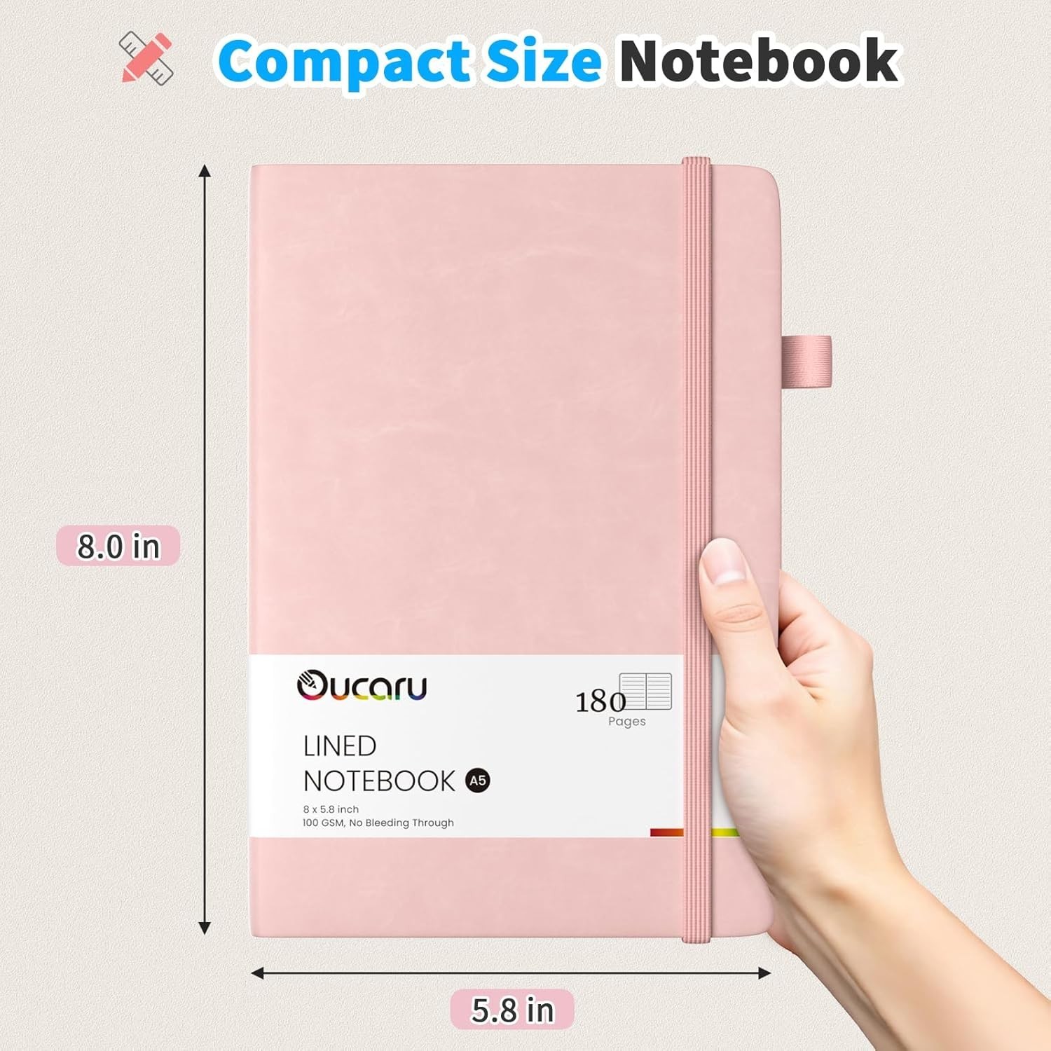 Lined Journal Notebook, 4 Pack, 180 Pages, A5 Journals for Writing, 100 GSM T…