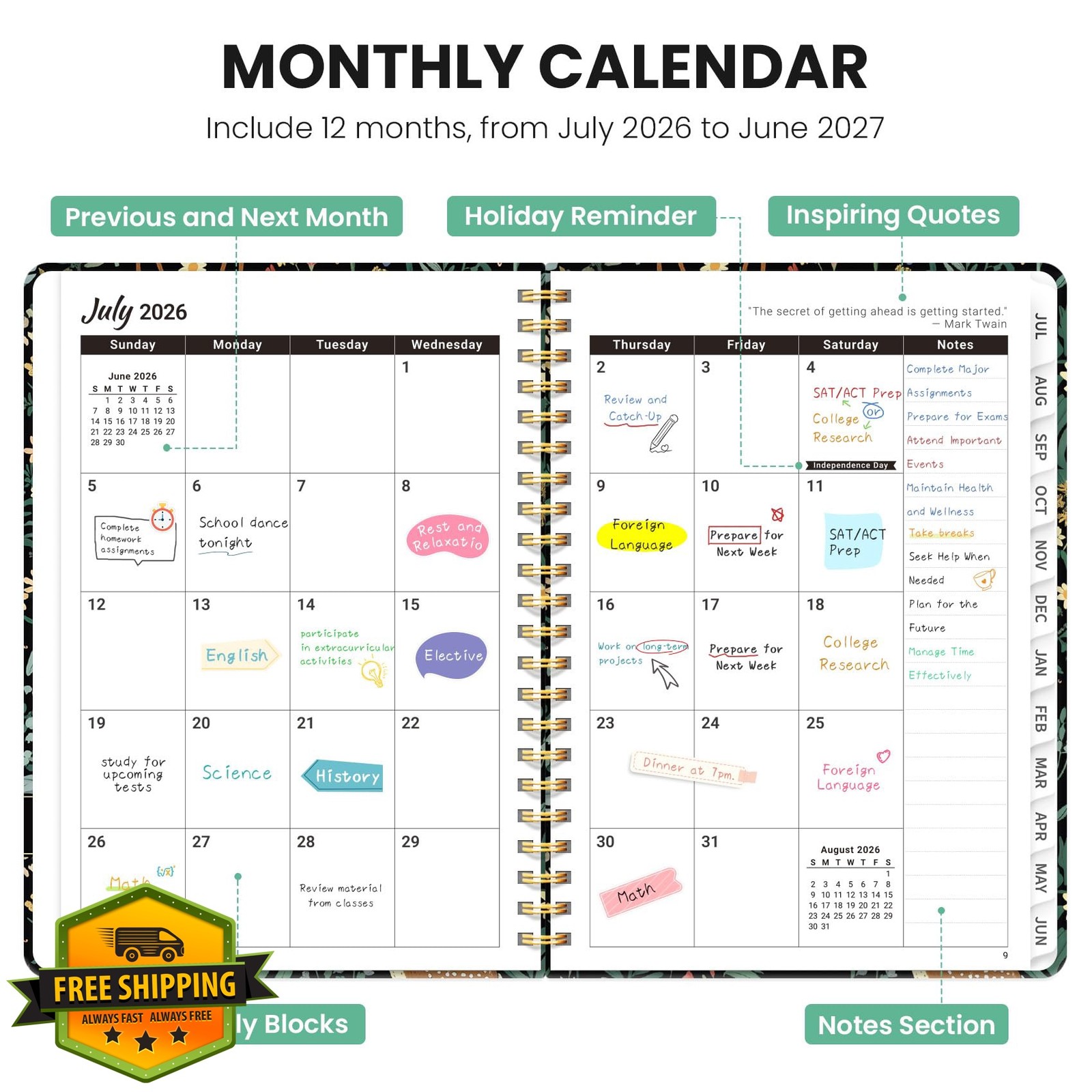 ZOTIA A5 Forest Fawns planner 6.3″x8.5″