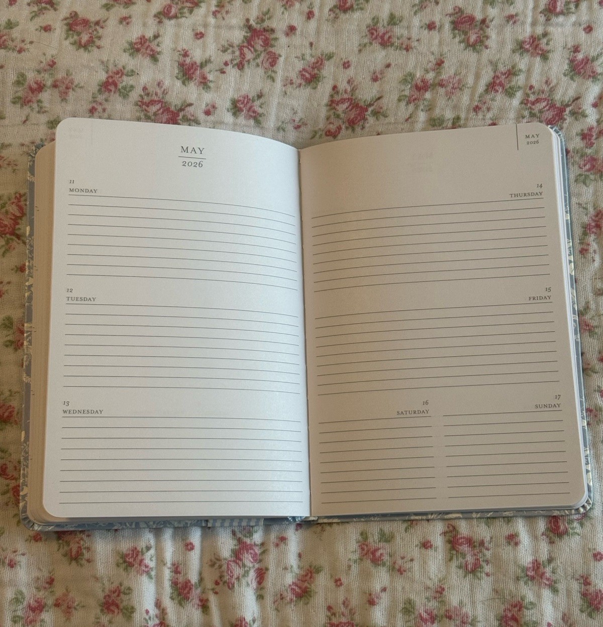 NWT Laura Ashley 18 Month Weekly Planner Blue Floral Toile