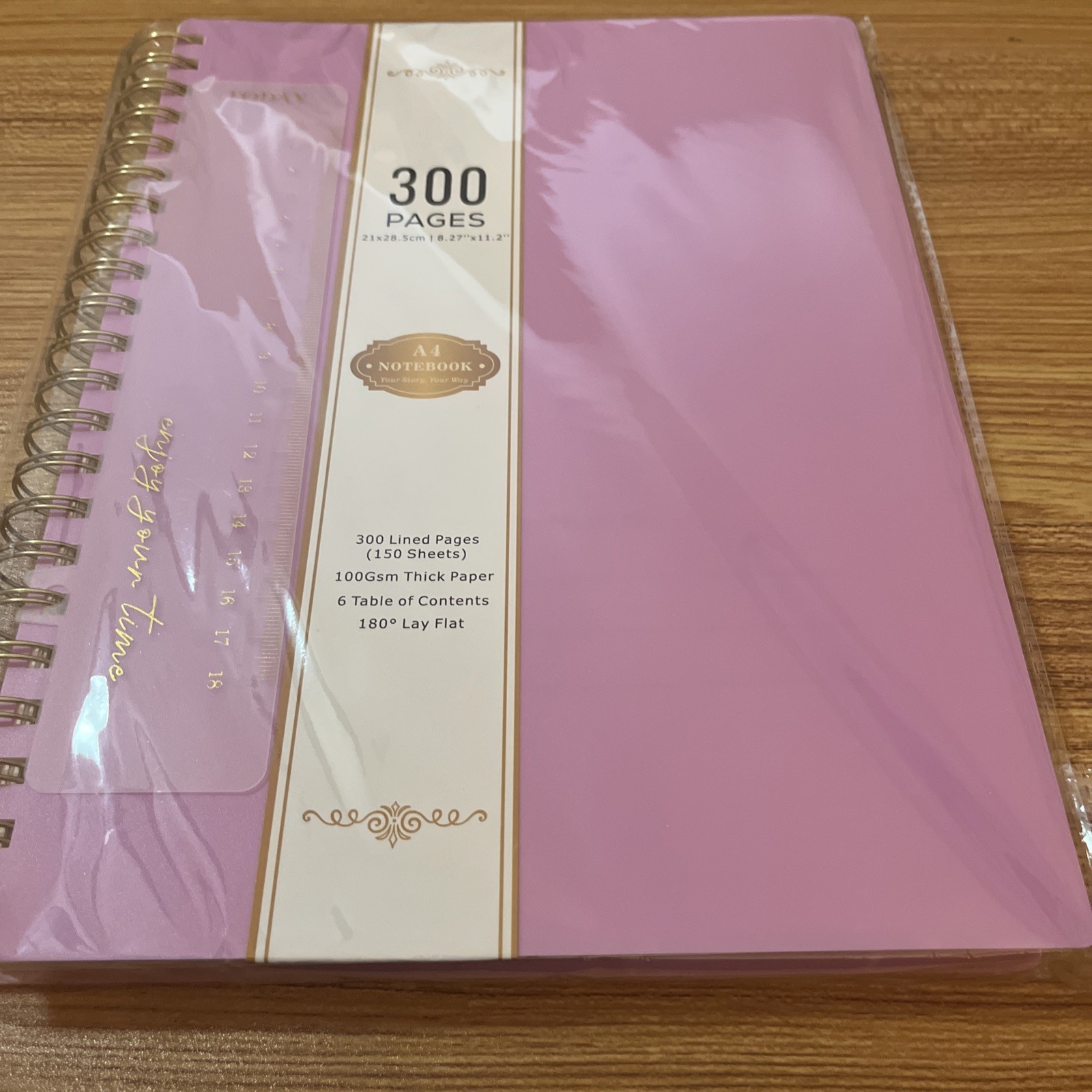300 Lined Pages(150 Sheets) 100 GSM Thick Paper 6 TOContents PURPLE 180deg Flat