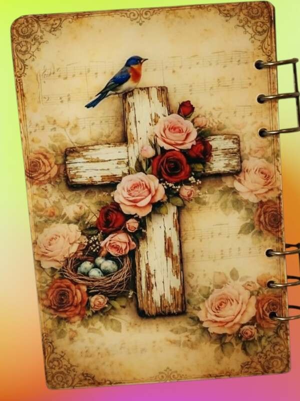 Faith In Jesus Personal Journal Binder Beaded Acrylic Handcrafted Notebook