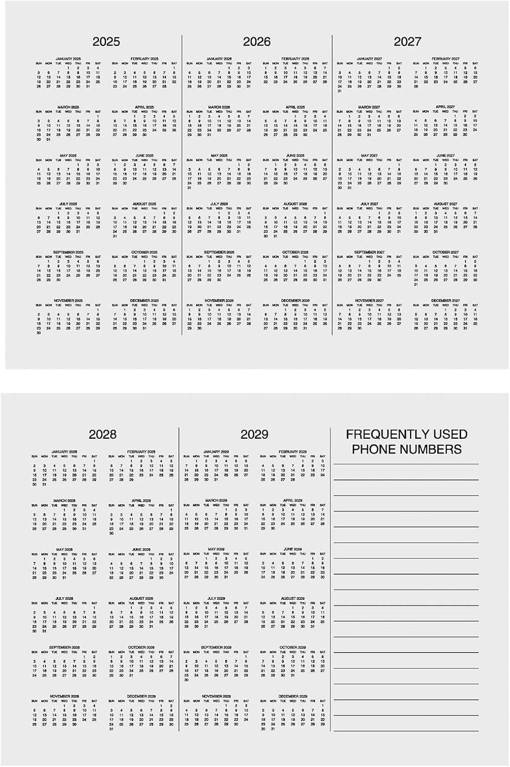 5 Year Calendar Planner (Blue, 2025/2029,5 Years,61 Pages) NEW