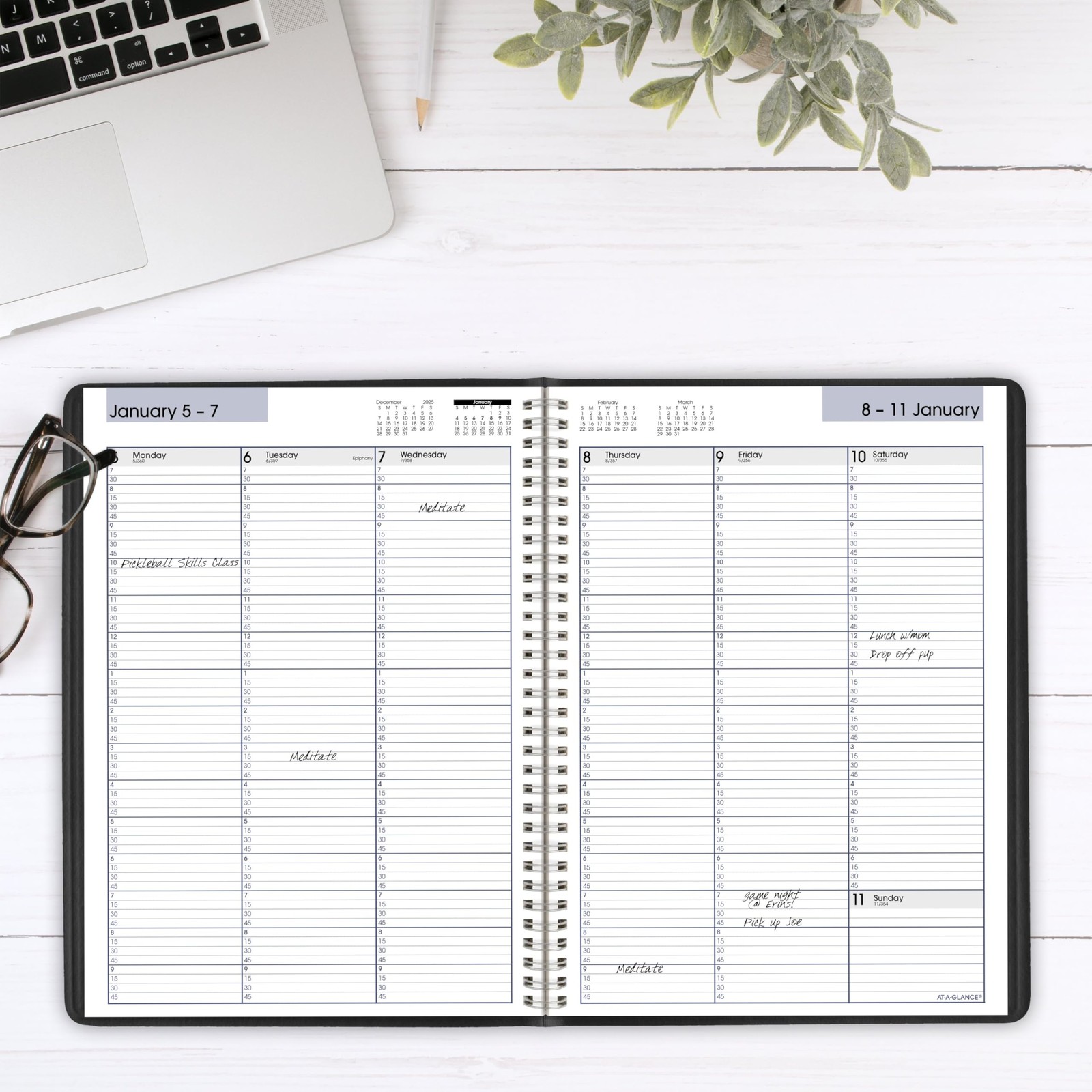 ATAGLANCE 2026 Appointment Book Planner, Weekly, 8″ x 11″, Large, QuarterHour…