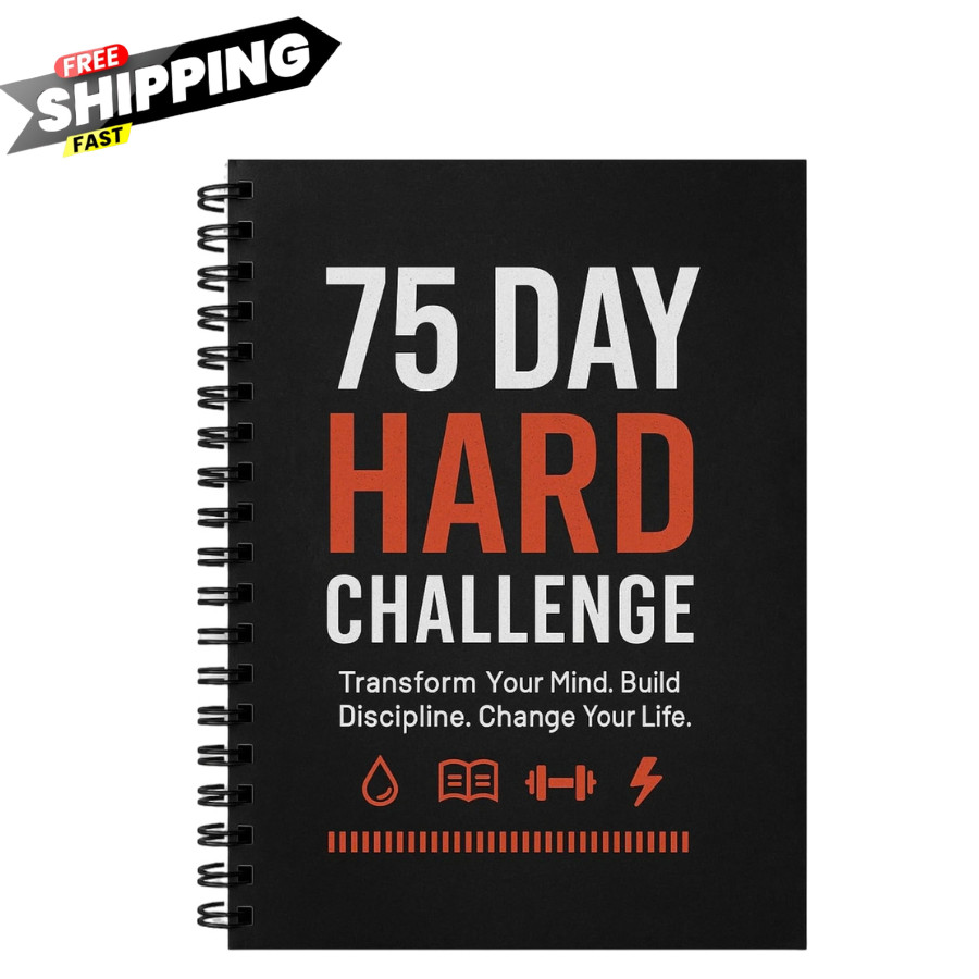 75 Day Hard Challenge Journal for Men Women PVC Cover Planner Tracker