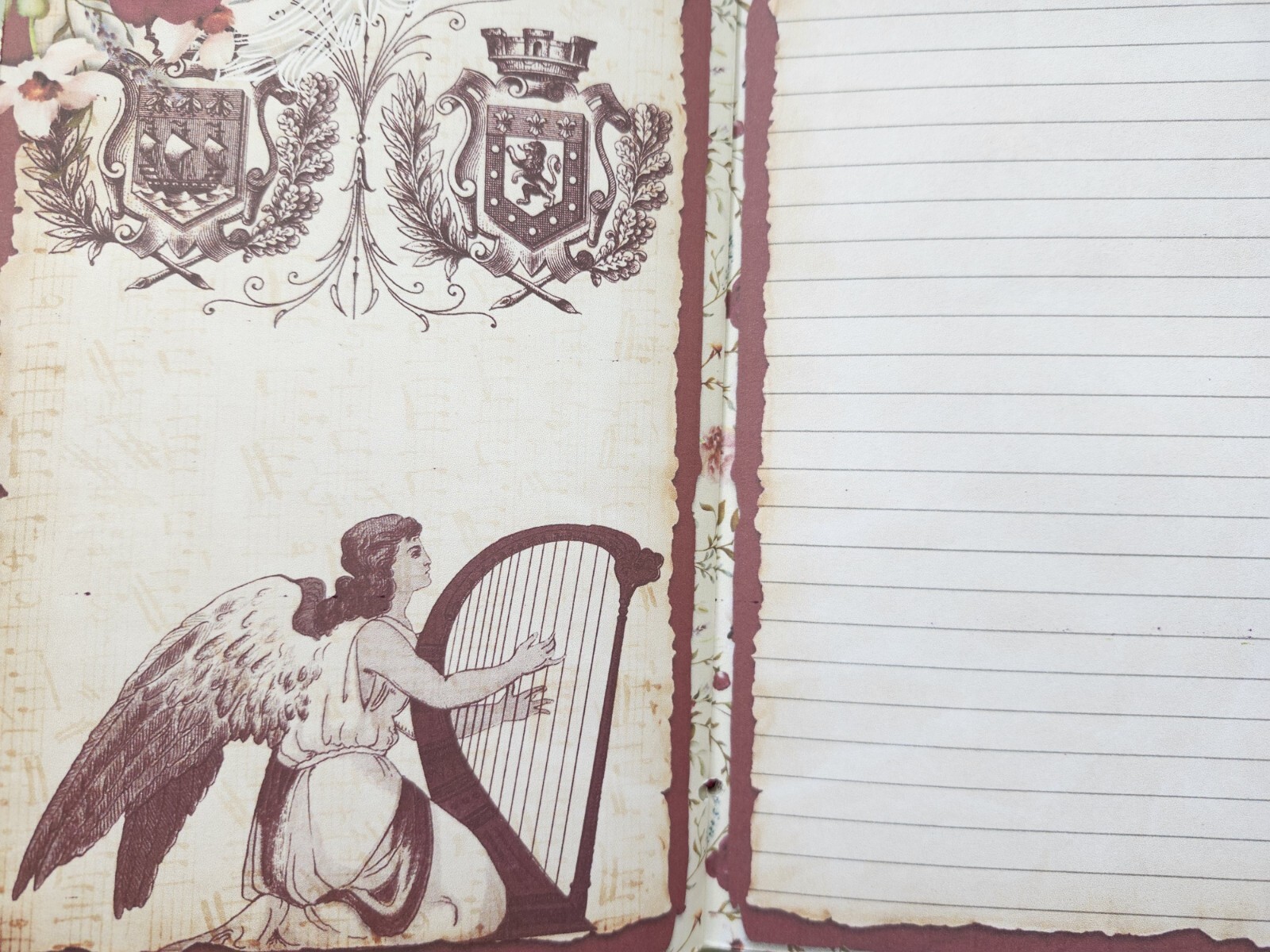 Junk Journal Booklet “SO THIS IS LOVE” Floral, Love & Romance, Music LG 9X6 40pg