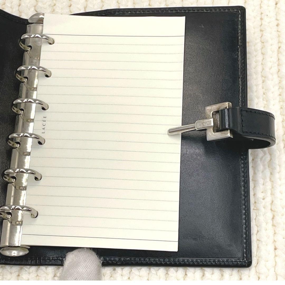 GUCCI Jackie Agenda Planner Notebook Cover GG Canvas Black Silver 6 Ring Japan