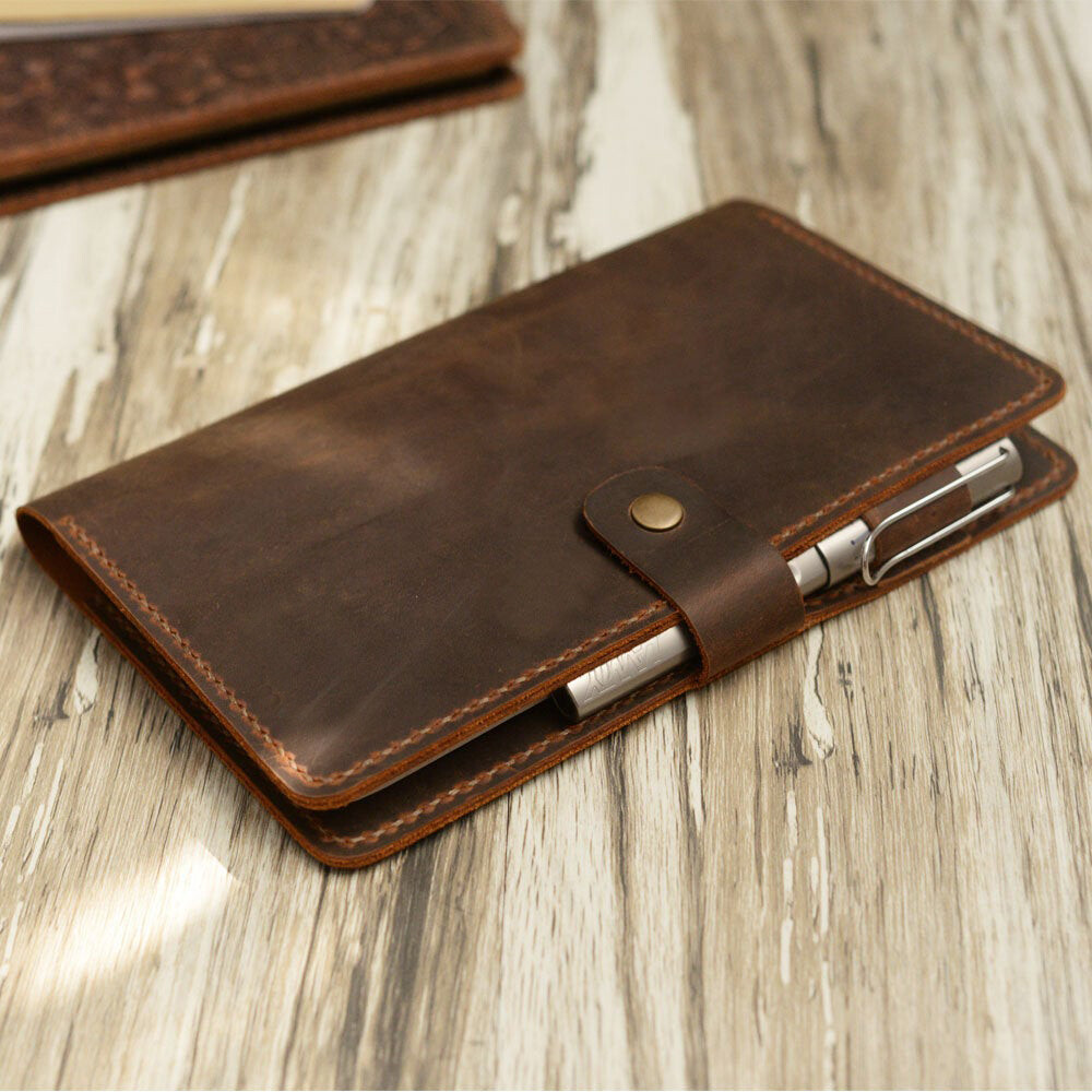 leather Notebook Dairy Cover Leather Moleskine Classic Cover Larger size 5×8.25″