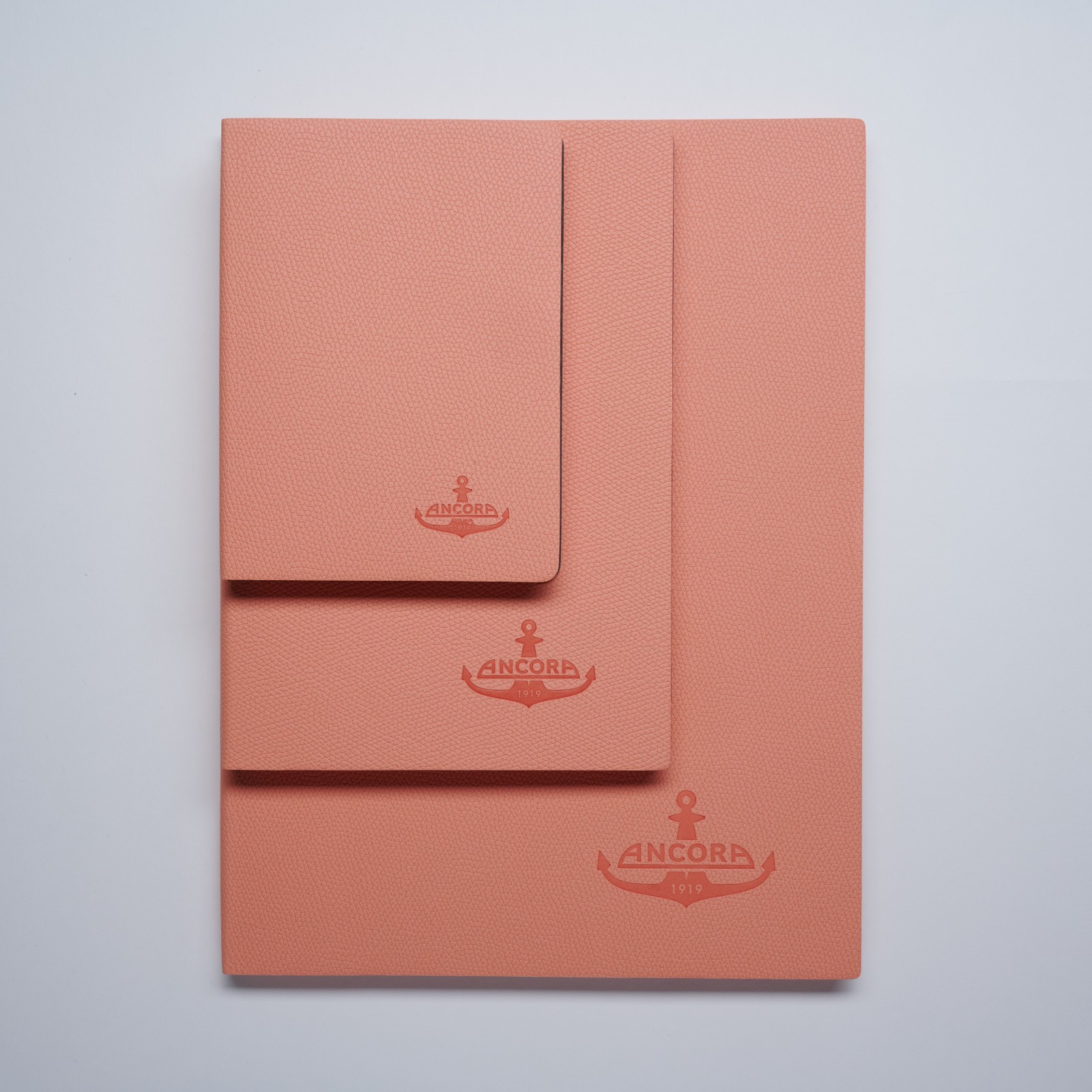 Ancora ROSE BLUSH Luxury ITALIAN Leather set of 3 Notebooks ( A6, A5, A4)