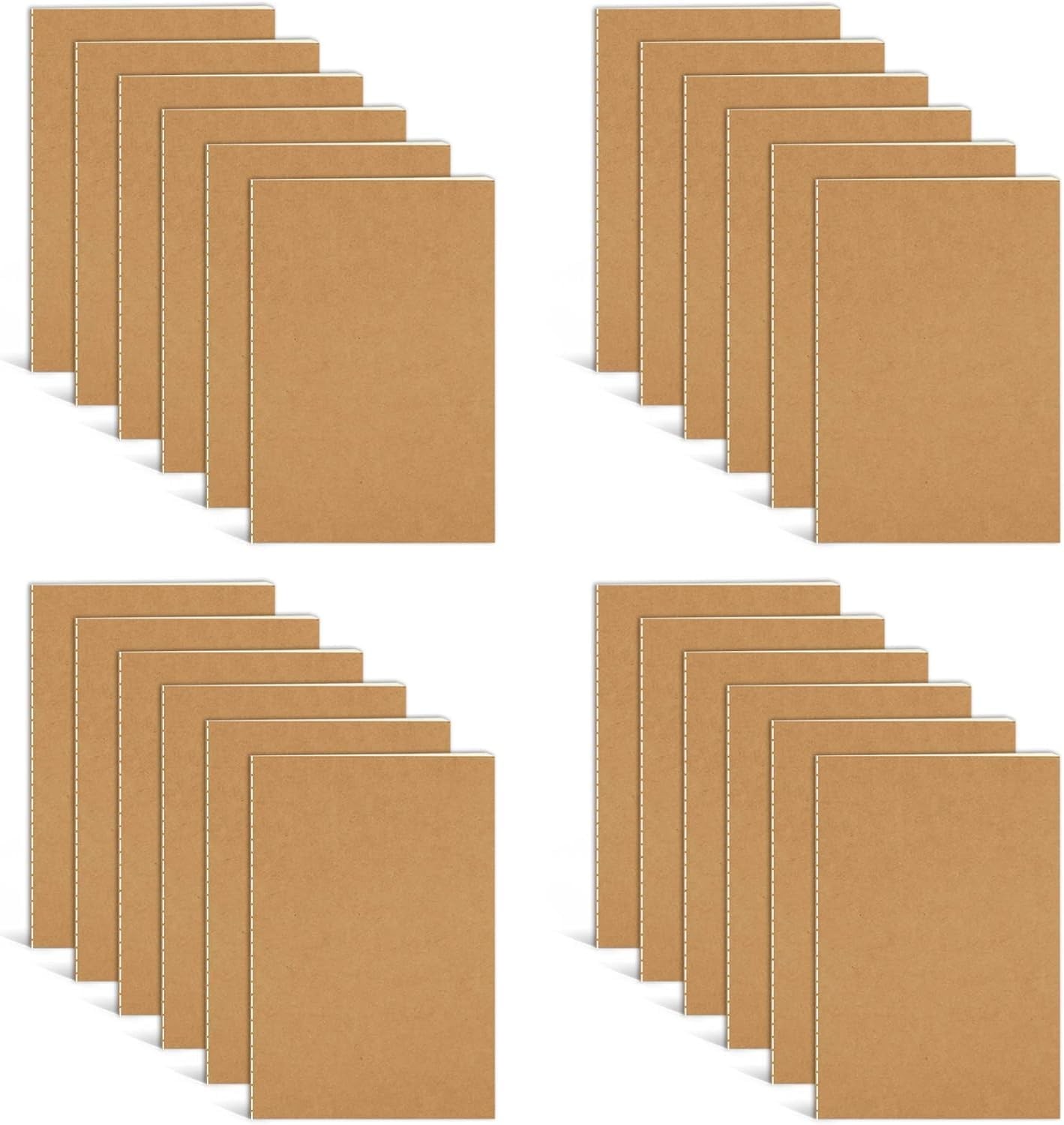 DWIYITTN 24 Pack A6 Mini Journal, 3.5″x 5″, Thick & Lined Paper, Brown Kraft