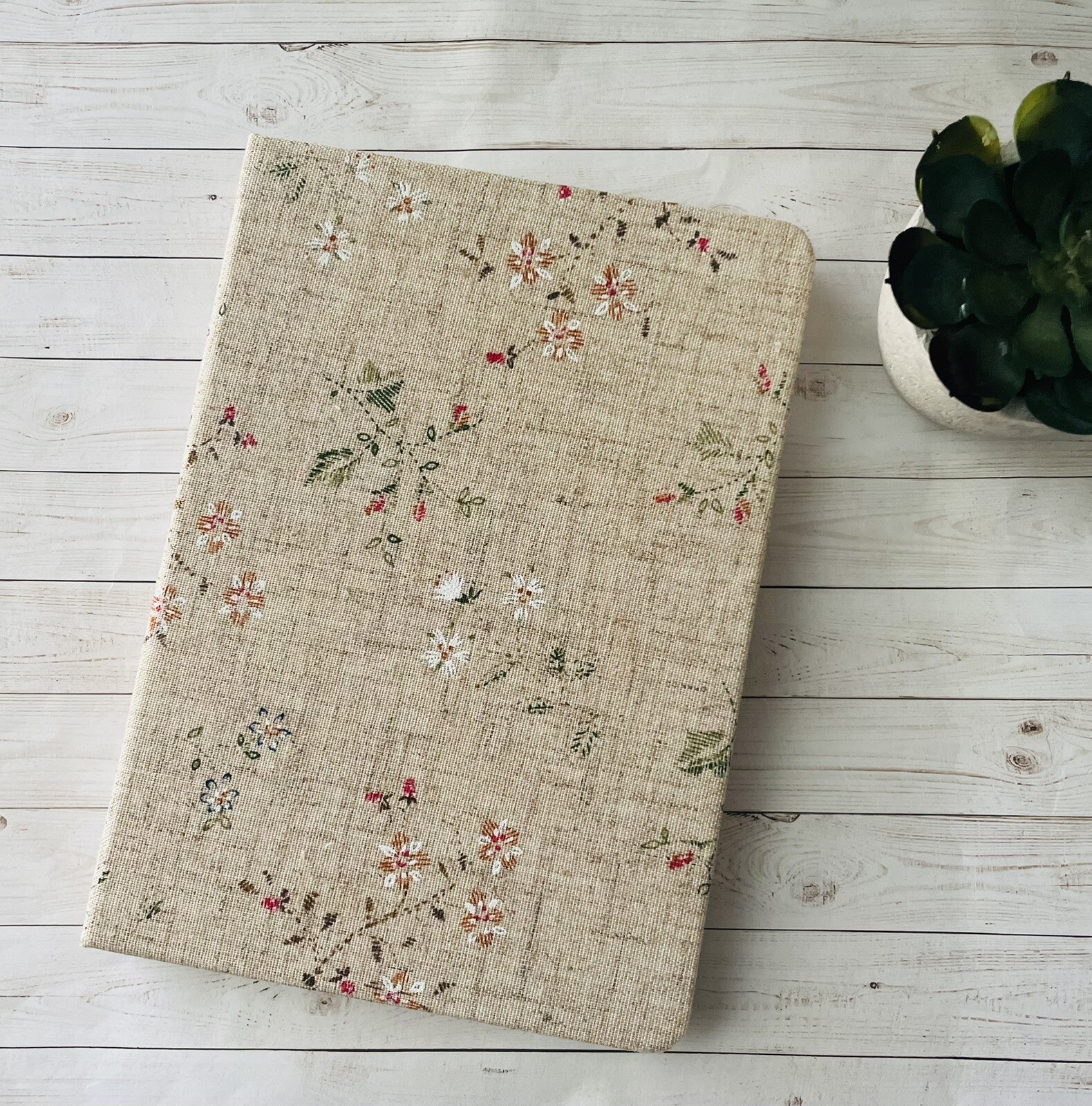 Floral Hardcover Linen Journal