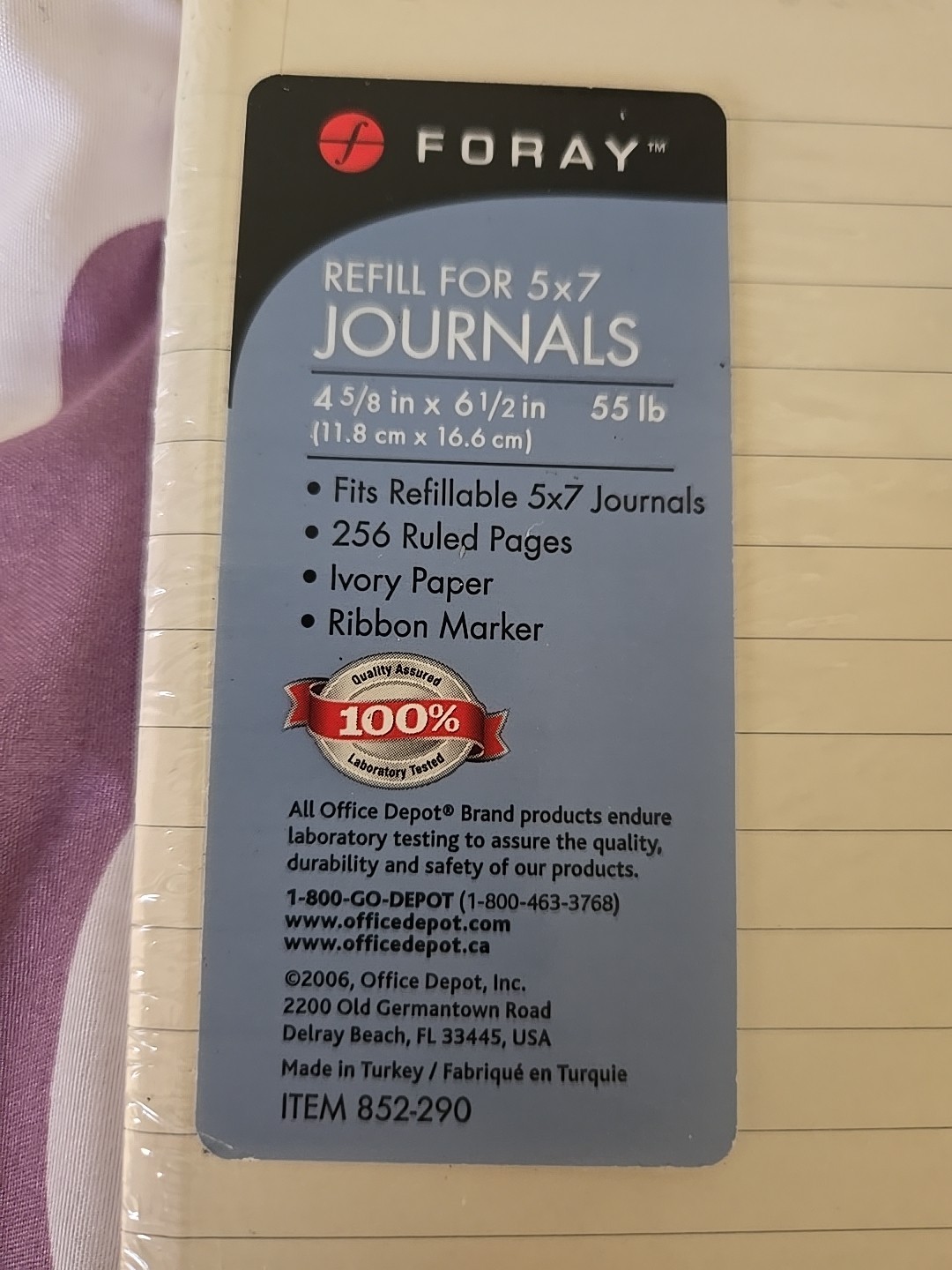 Foray 4 5/8″ x 6.5″ Ivory Journal 256 Pages Refill Paper Notebook B46