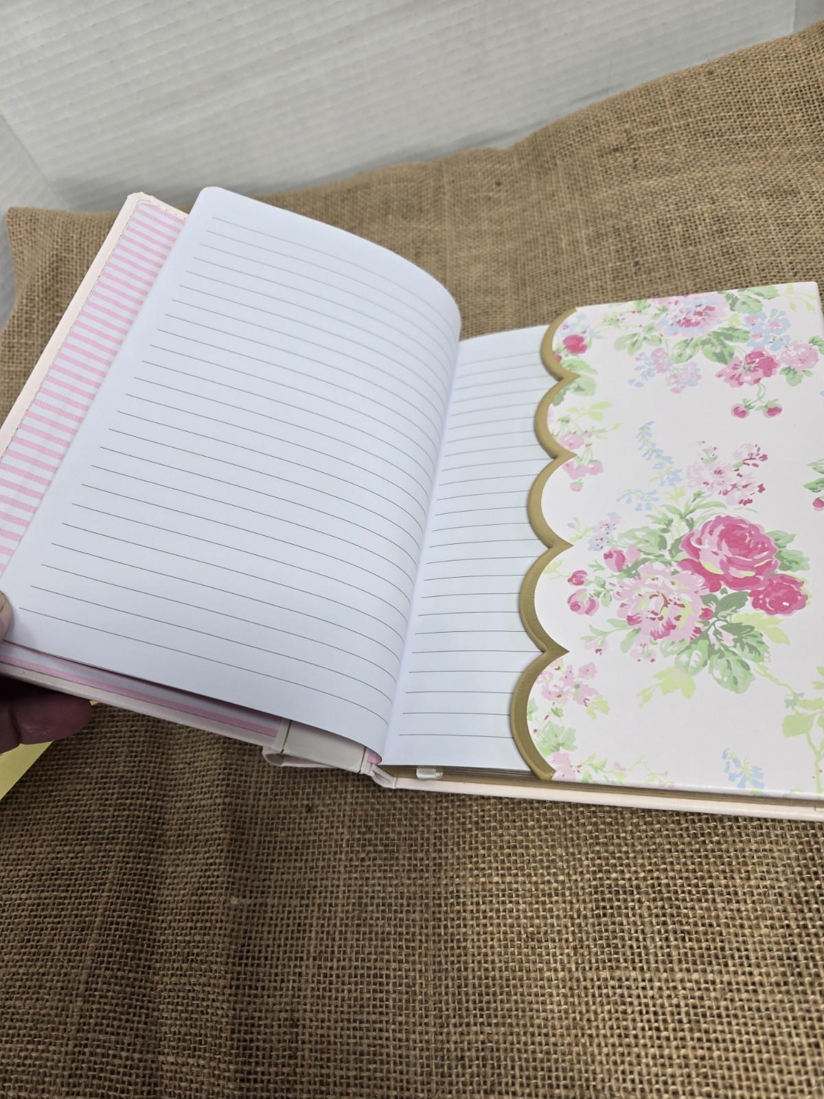 NEW Laura Ashley Flower Soft Peach Pink Flowers Faux Leather Journal Notebook