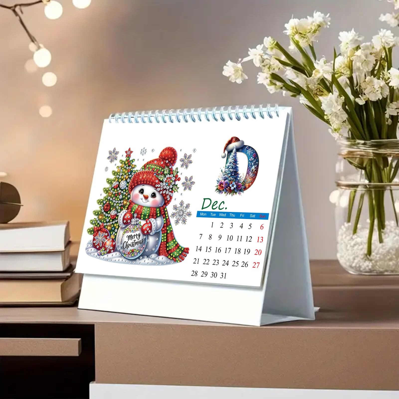 DIYDeligths Diamond Art Painting Desk Calendar 2026 Monthly Flip 2026-B