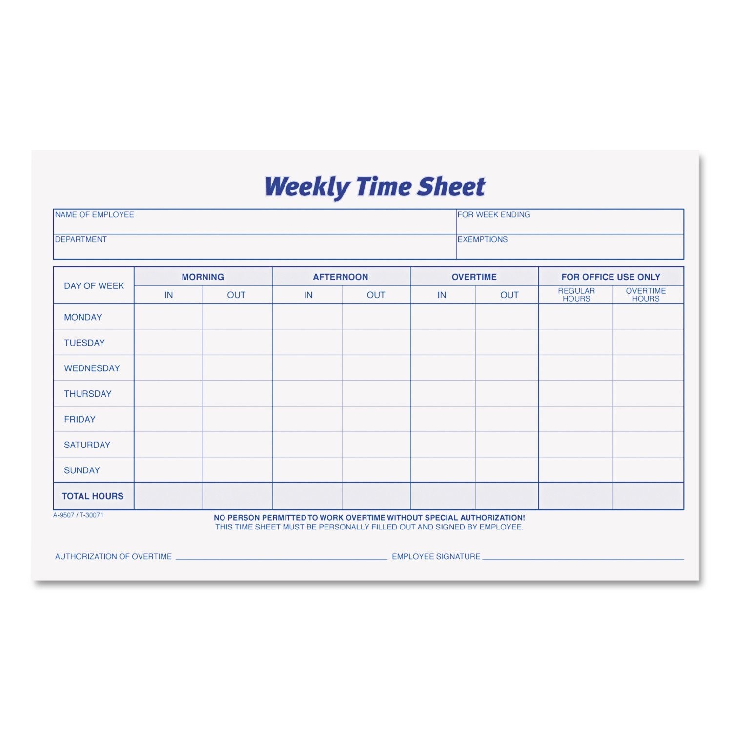 TOPS Weekly Employee Time Sheet, 8.5 x 5.5 Inches, 100 Sheets per Pad, 2 Pads…