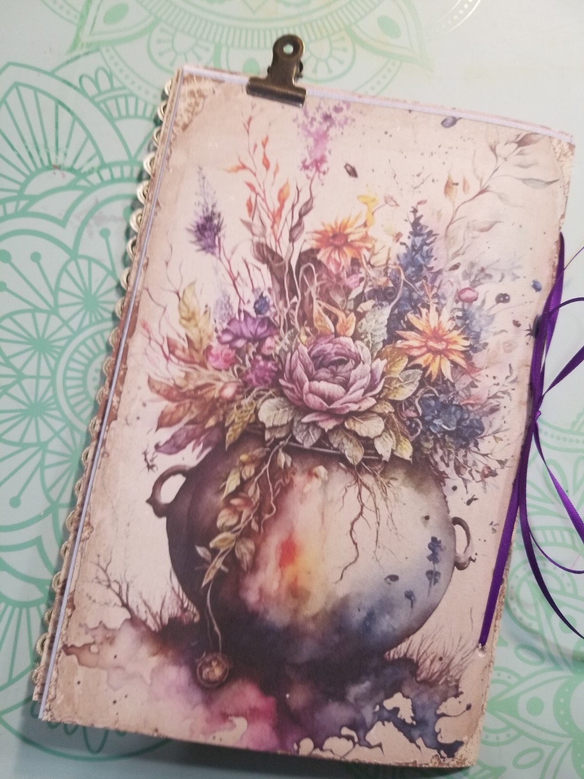 Junk Journal Booklet “NATURAL MAJICK” HANDMADE Cards, Pockets Ephemera Halloween