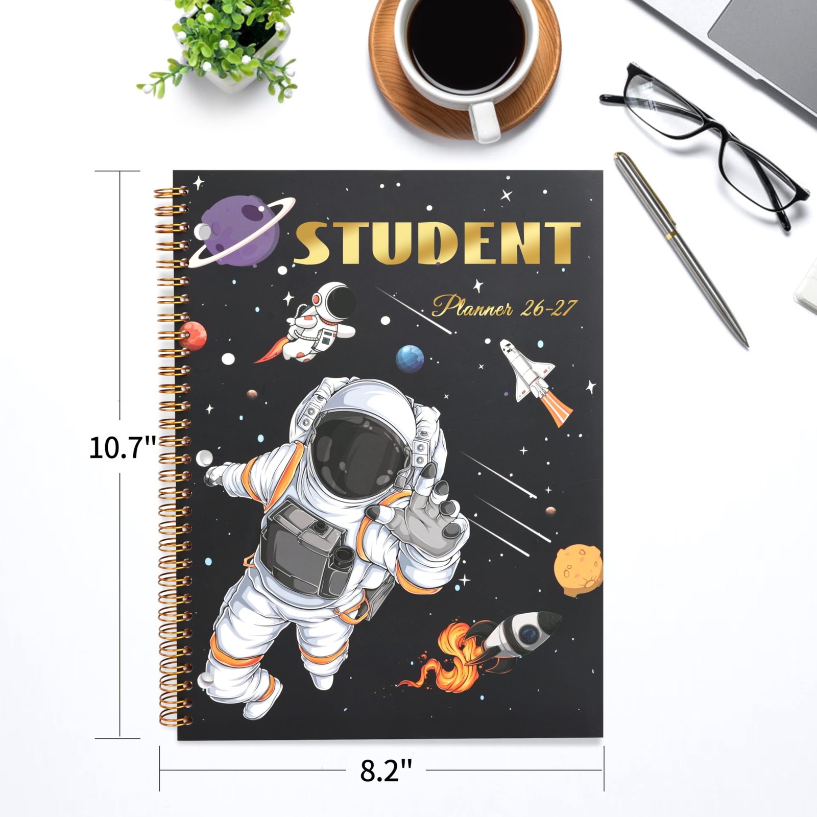 Student Planner 2026-2027 – Monthly and Weekly 8.2 x 10.7 inches, Black