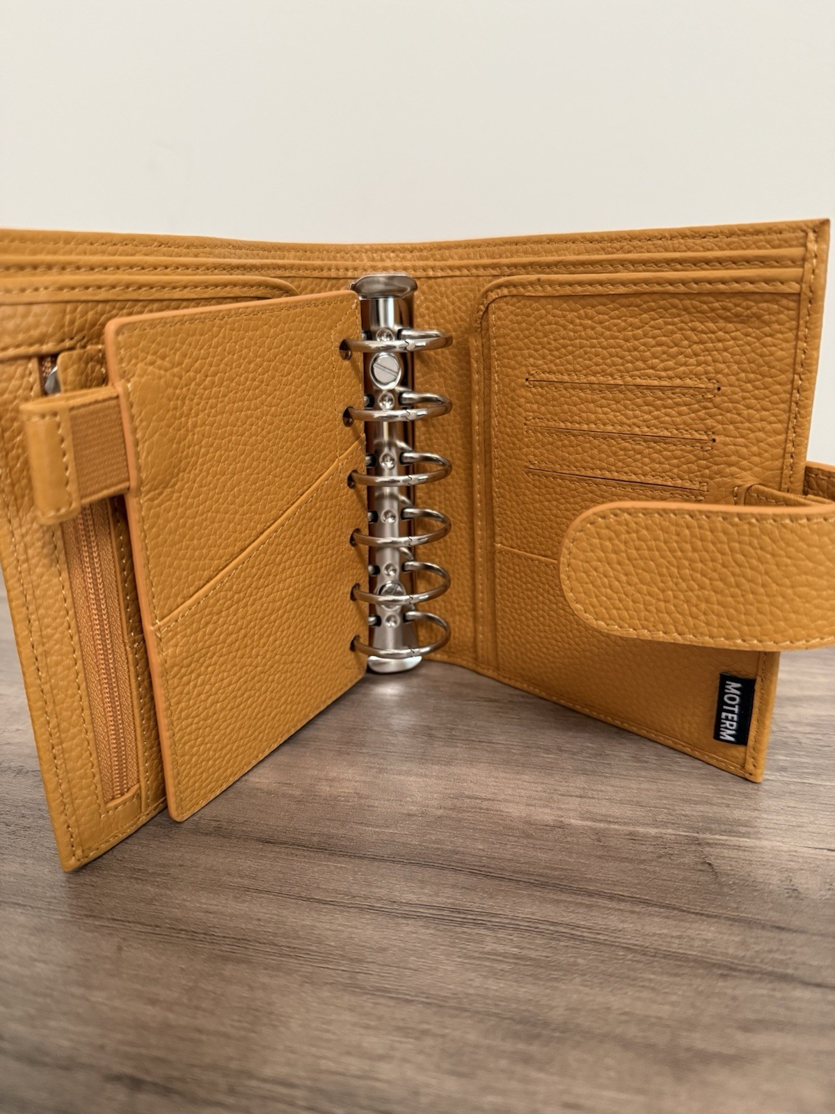 Moterm Pocket A7 Mustard Yellow Pebbled Leather Planner Organizer Binder 30mm