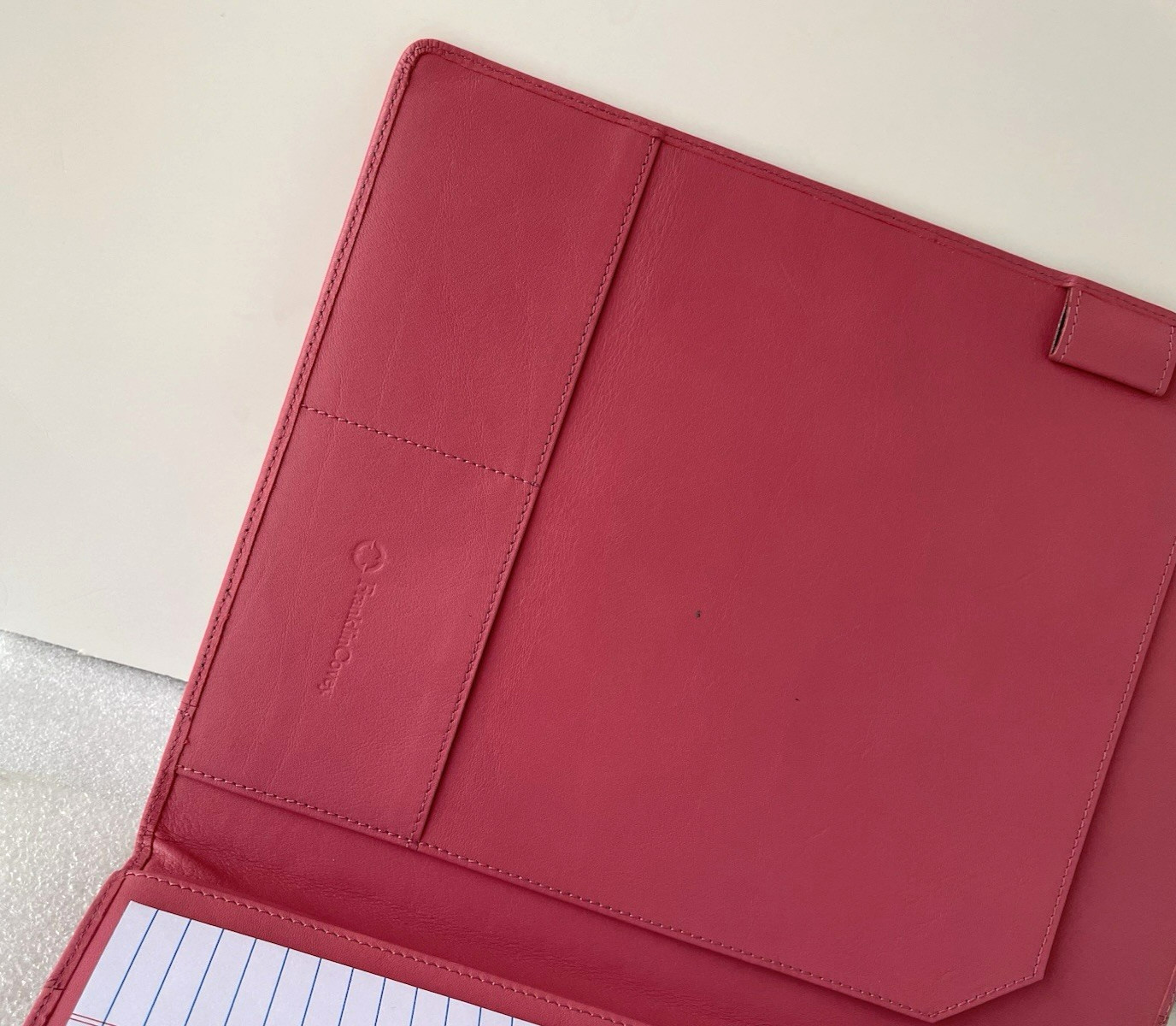 Franklin Covey ~ Note Pad Folio ~ Pink Leather Monarch Organizer Cover ~12″x9.5″