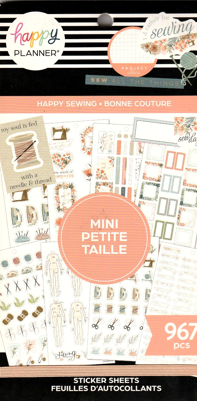 Happy Planner HAPPY SEWING 967 Pieces BRAND NEW 30 Pages of Stickers
