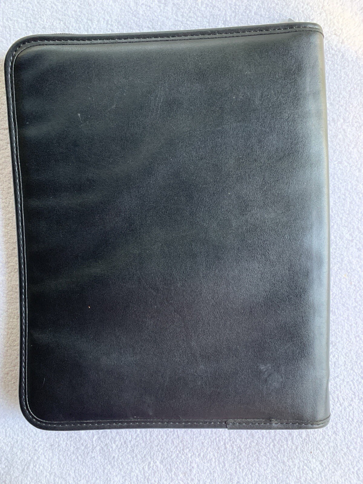 Samsill Portfolio Binder Notebook Cover Faux Leather Black Zippered Pen Loop