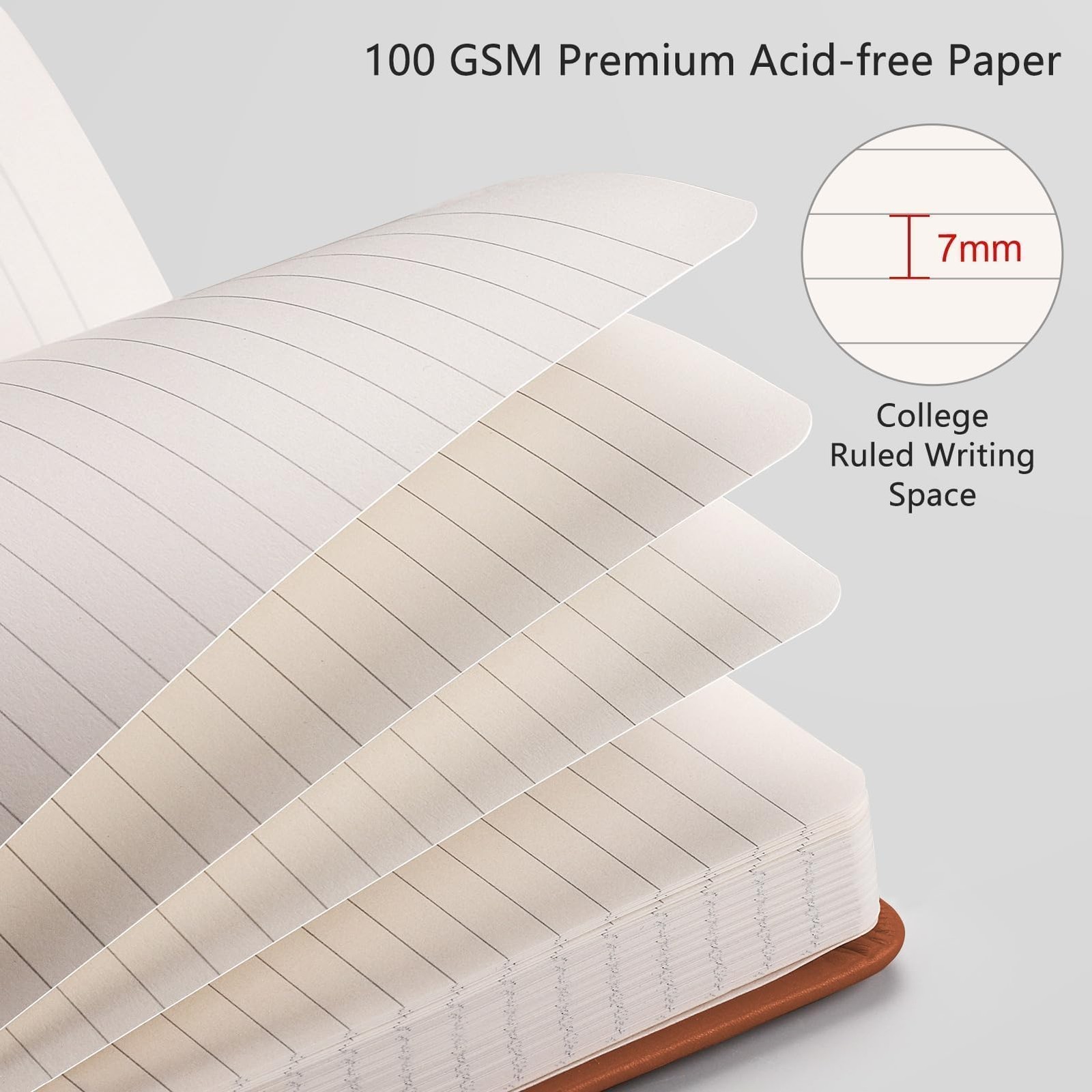 Lined Journal Notebook, 2Pack, 192 Numbered Pages per Pack, A5 Medium Size 5….