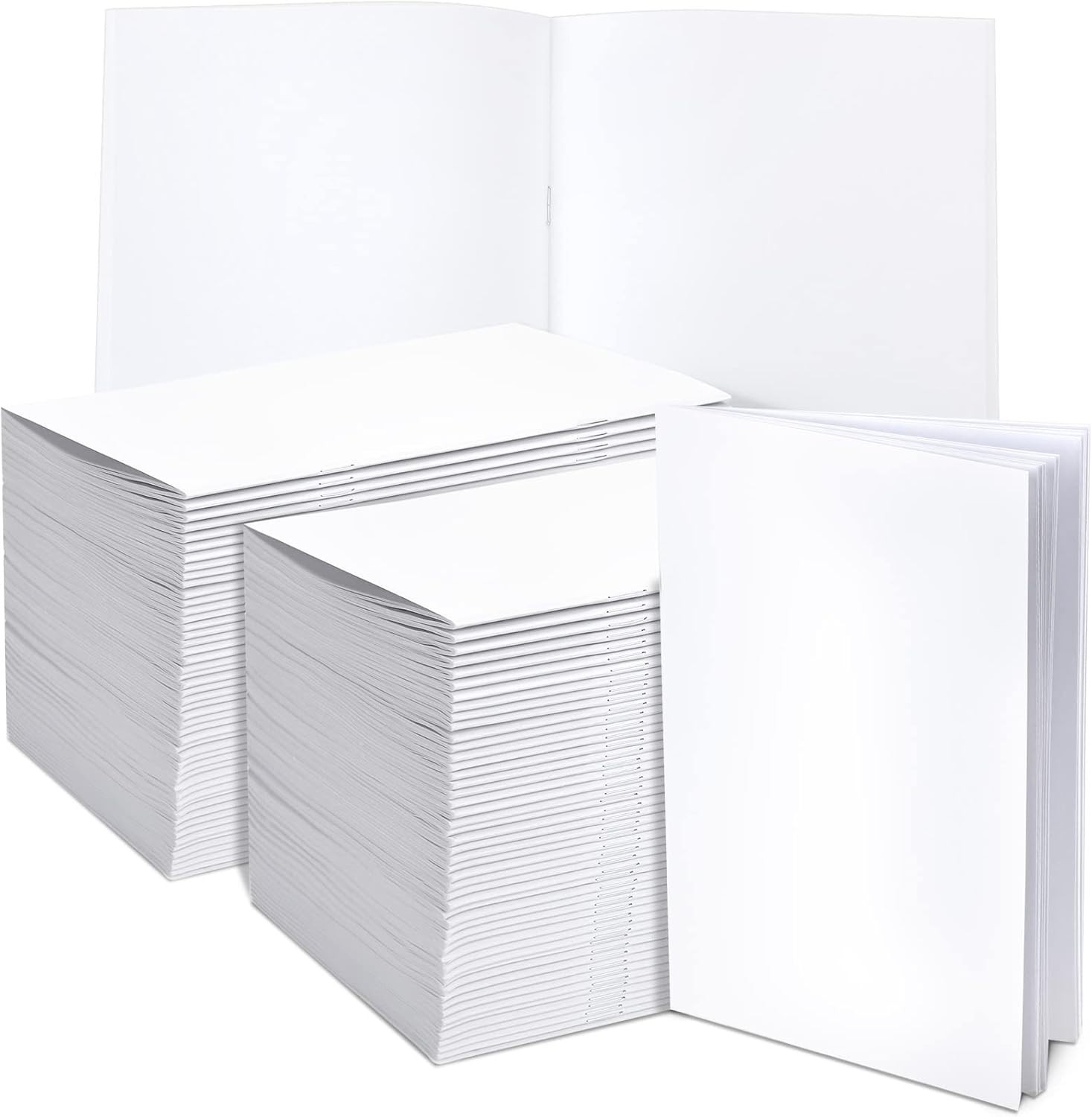 50 Pack White Blank Books 5.5×8.5 – Art, Writing, Drawing