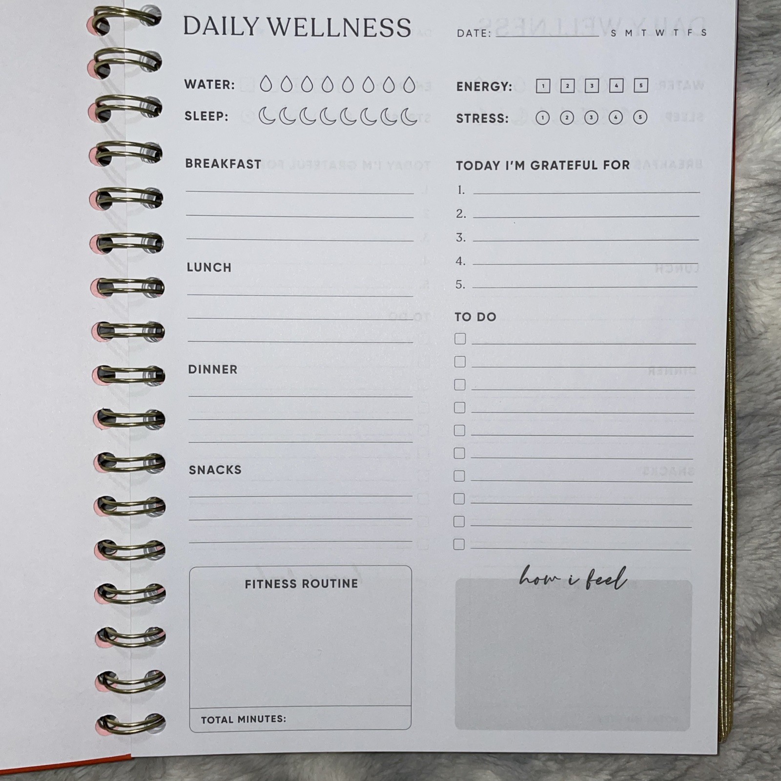 Be Rooted Undated Wellness Planner Yes Girl Yes 7×9” Mood, Meal, Fitness Tracker