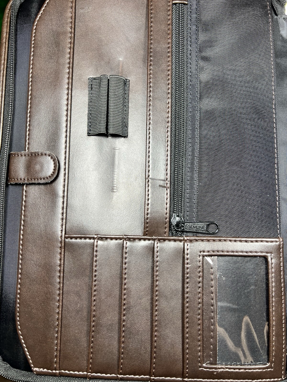 UPS Logo Gemline Zippered Portfolio Organizer Padfolio Leather Business Case