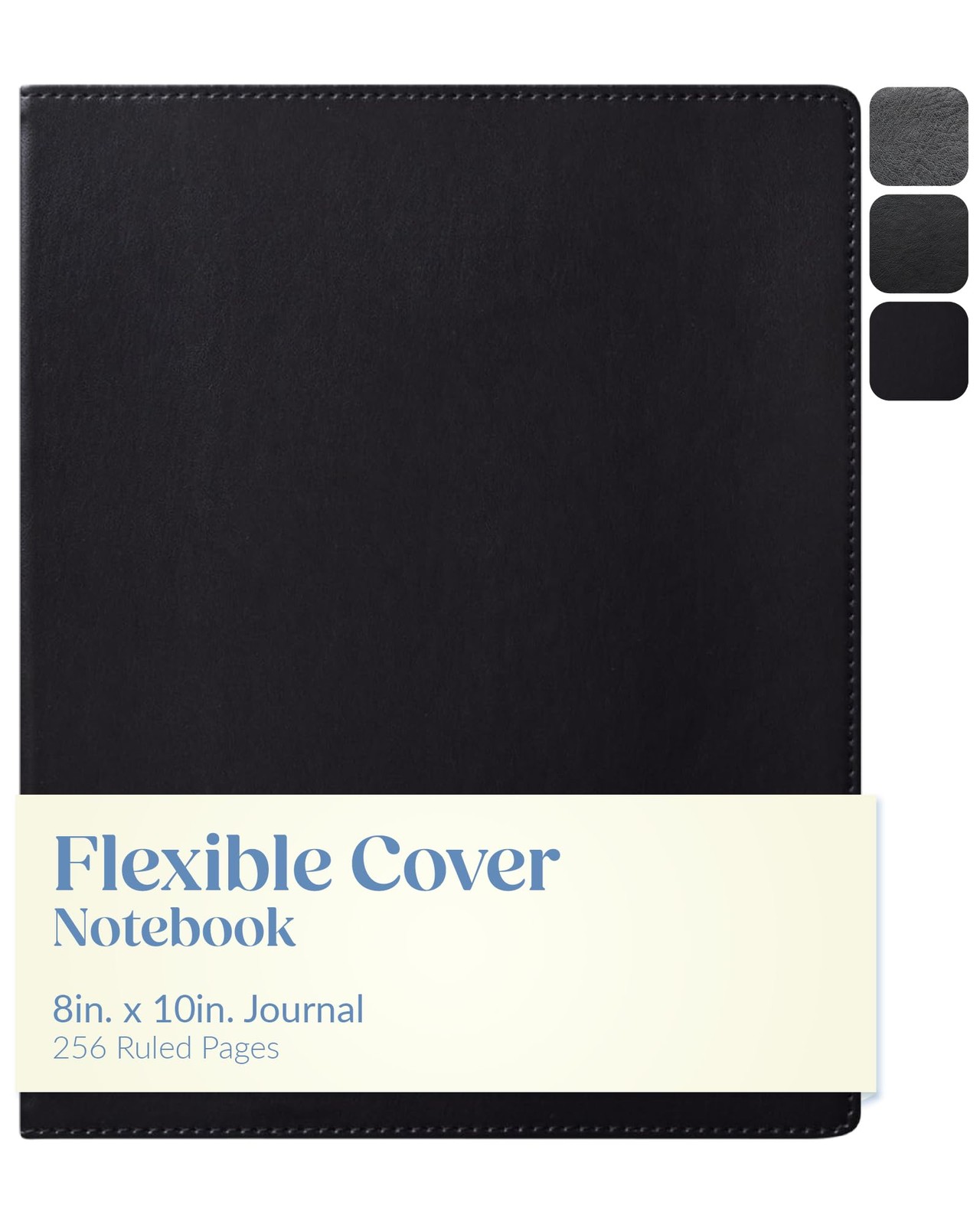 WORLD TRAVELER Eccolo Large Simply Black Lined Journal 8X10, 8X10