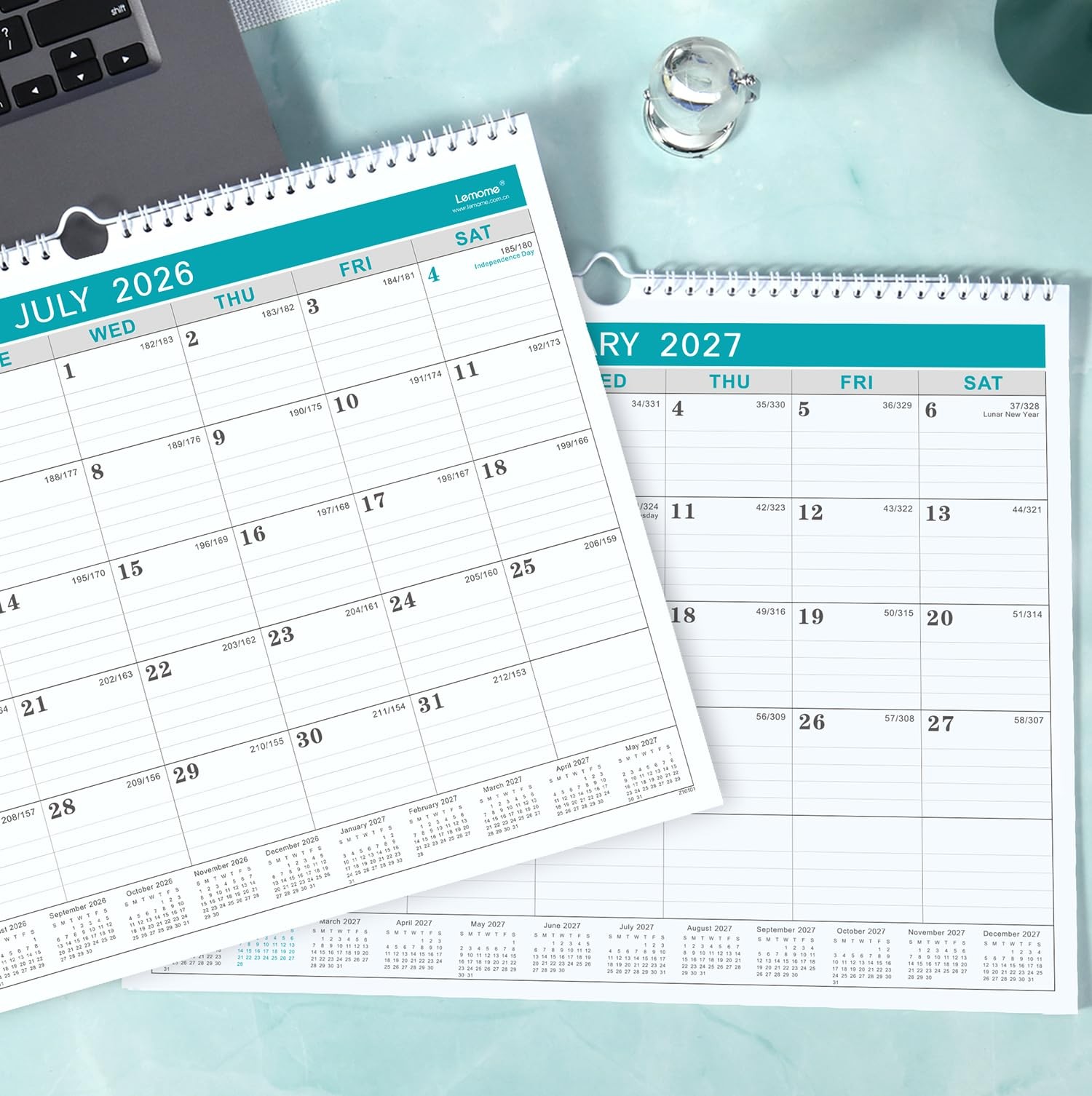 Lemome Calendar 2026-2027 Office Home Planning & 11.5 x 15 inch, Gray