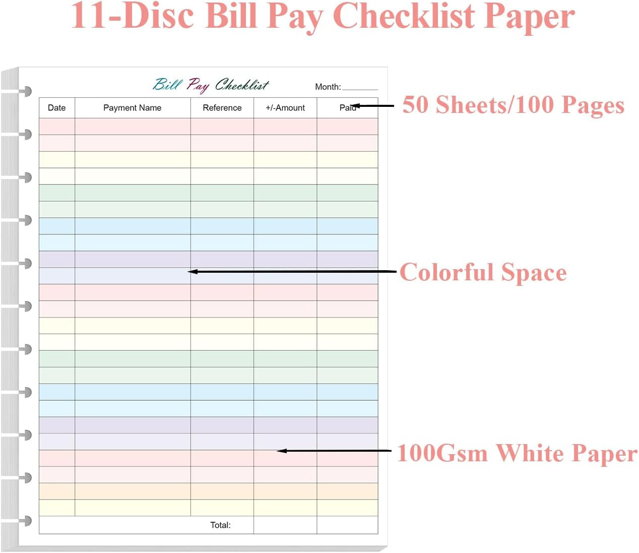 (2-Pack) A4 TUL Bill Payment Checklist Refills – 100 Sheets/200 Pages Letter Siz