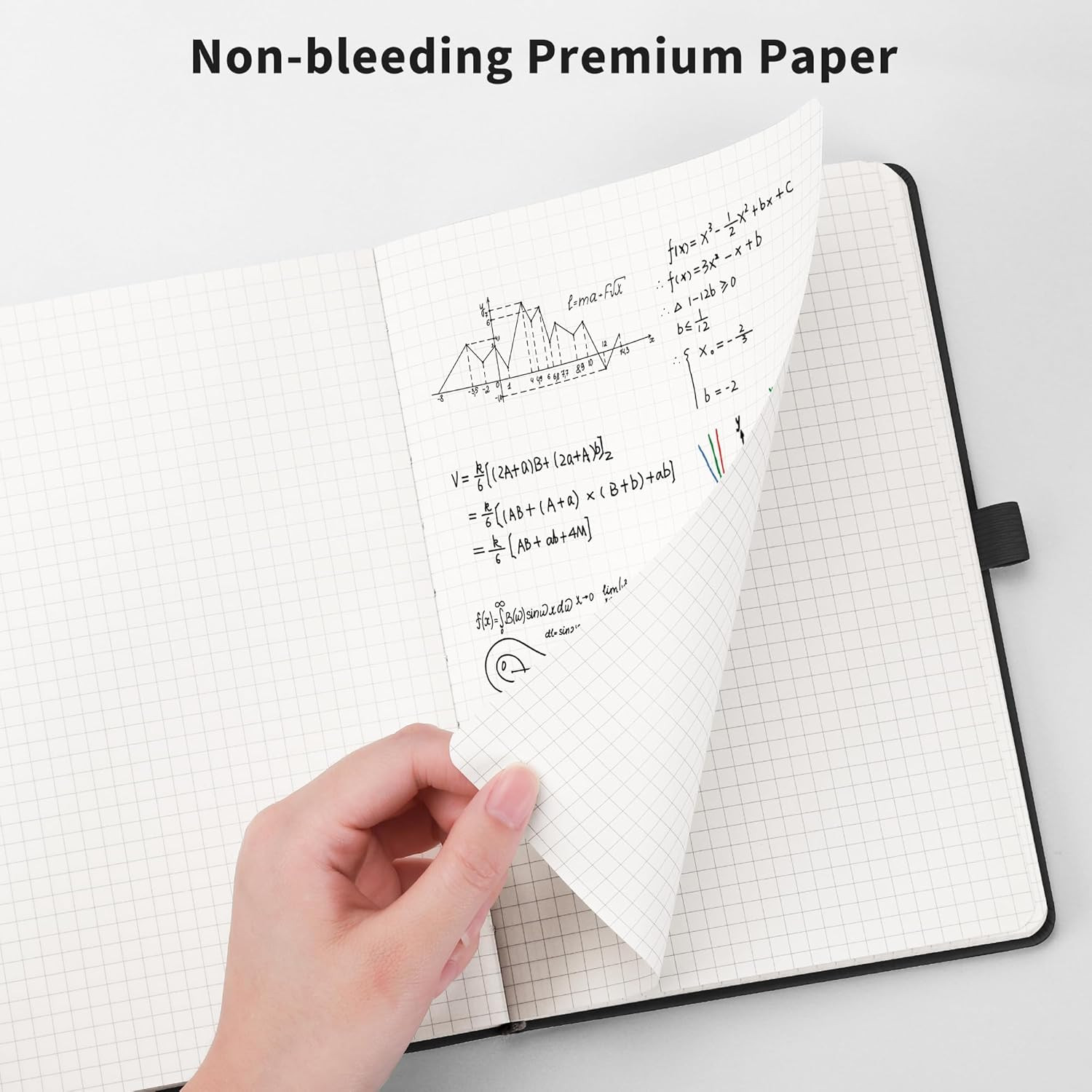 Graph Grid Paper Notebook, 192 Pages, A5 Medium Size (5.7” x 8.3”), 5 Squares