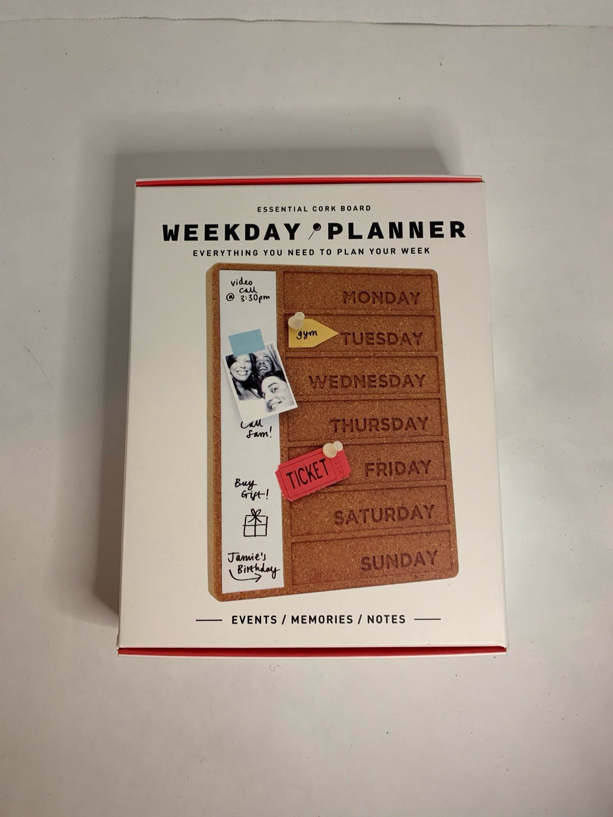 Cork Board Weekday Planner