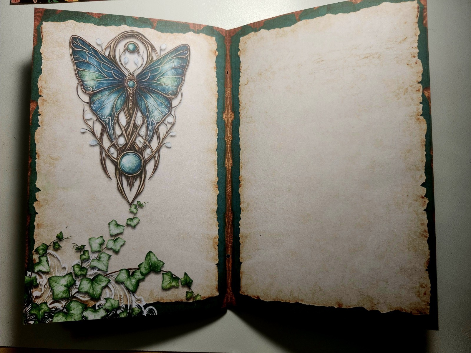 Junk Journal Blank Booklet “FANTASY FOREST” Handmade Fairies Lg 8.5″x5.5″ 40pg