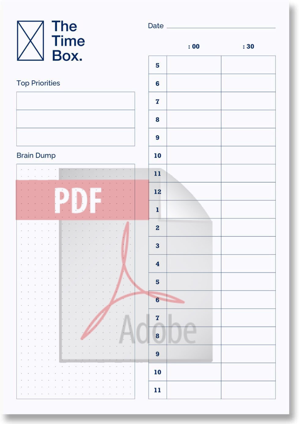 The Time Box Daily To Do List 2026 PDF File Only – Instant Email Delivery