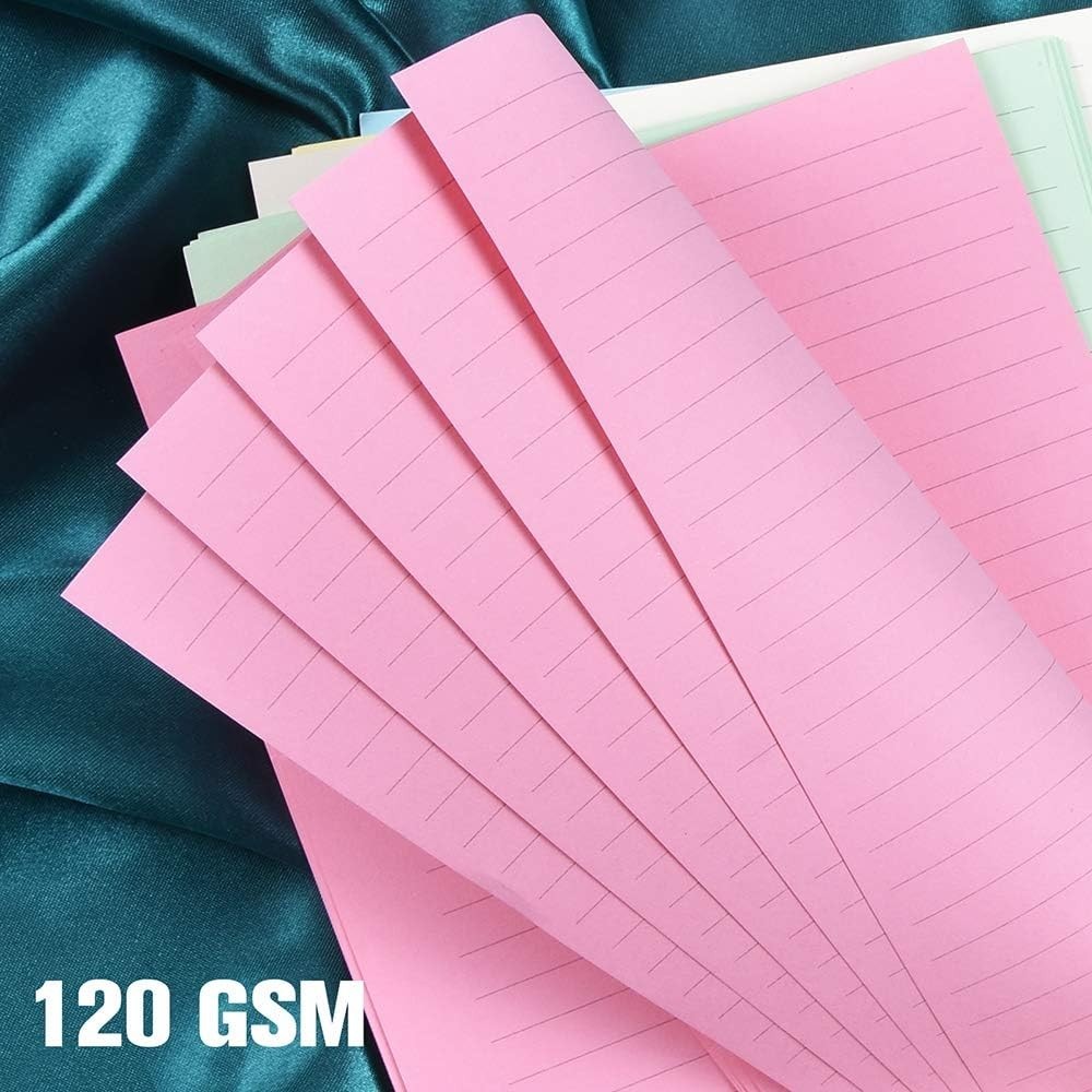 Lined Refill Paper, 200 Colored Ruled Pages for A6 Refillable 6-Ring Binder N…