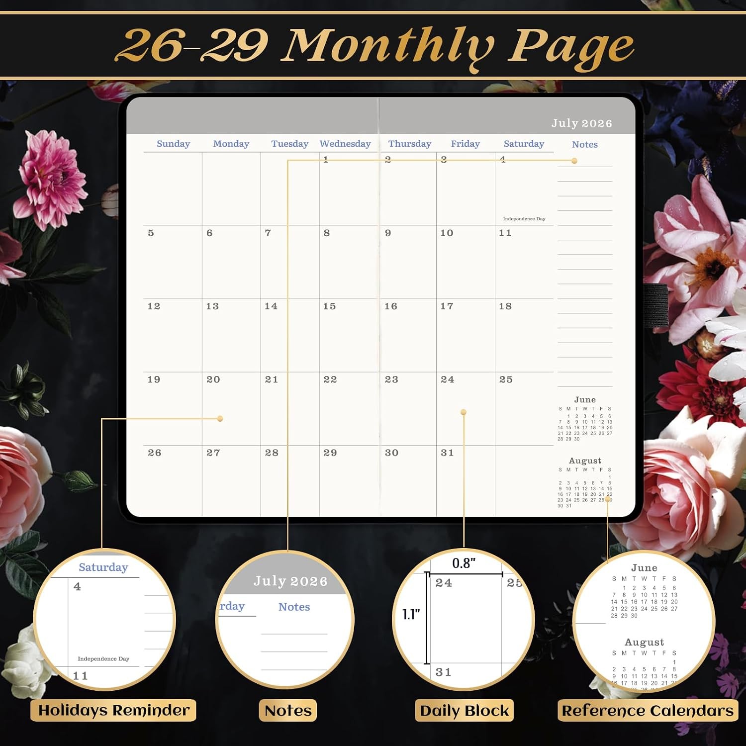 -2029 Pocket Planner/Calendar – JUL. – JUN. 2029, 3.8″ x 6.4″, 3 Year Monthly