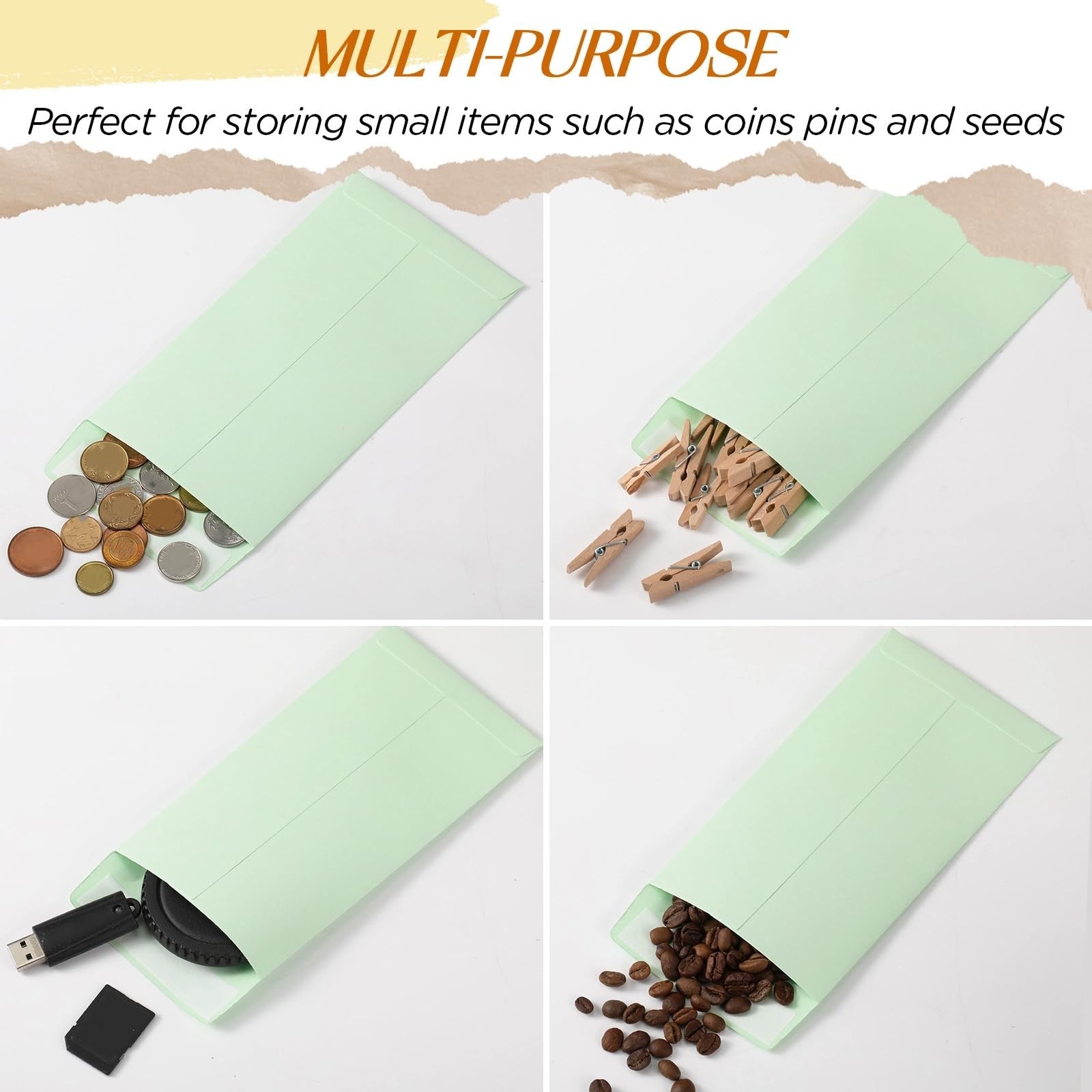 500 Pcs Cash Envelopes Bulk – 110 GSM Money Saving Challenge, Gummed Flap, 3.5″x