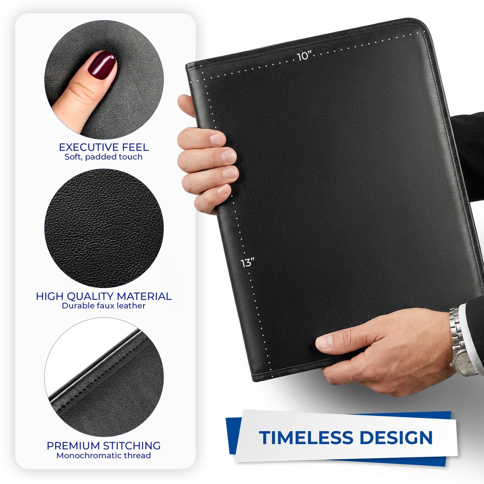 Samsill Professional Padfolio, Faux Leather Business Portfolio for Men and Women